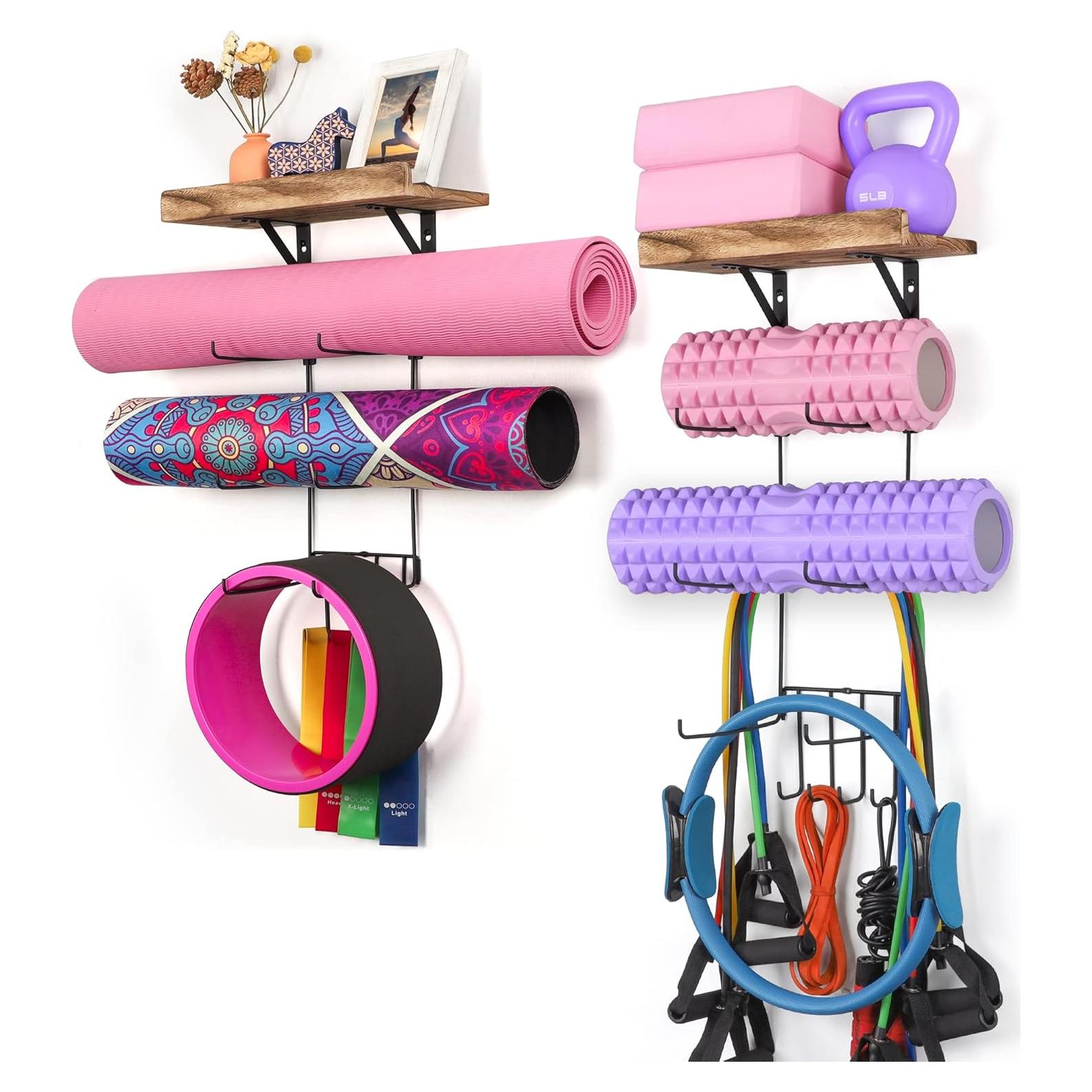 Soporte de Esteras de Yoga Montaje en Pared Bikoney 2 Pack