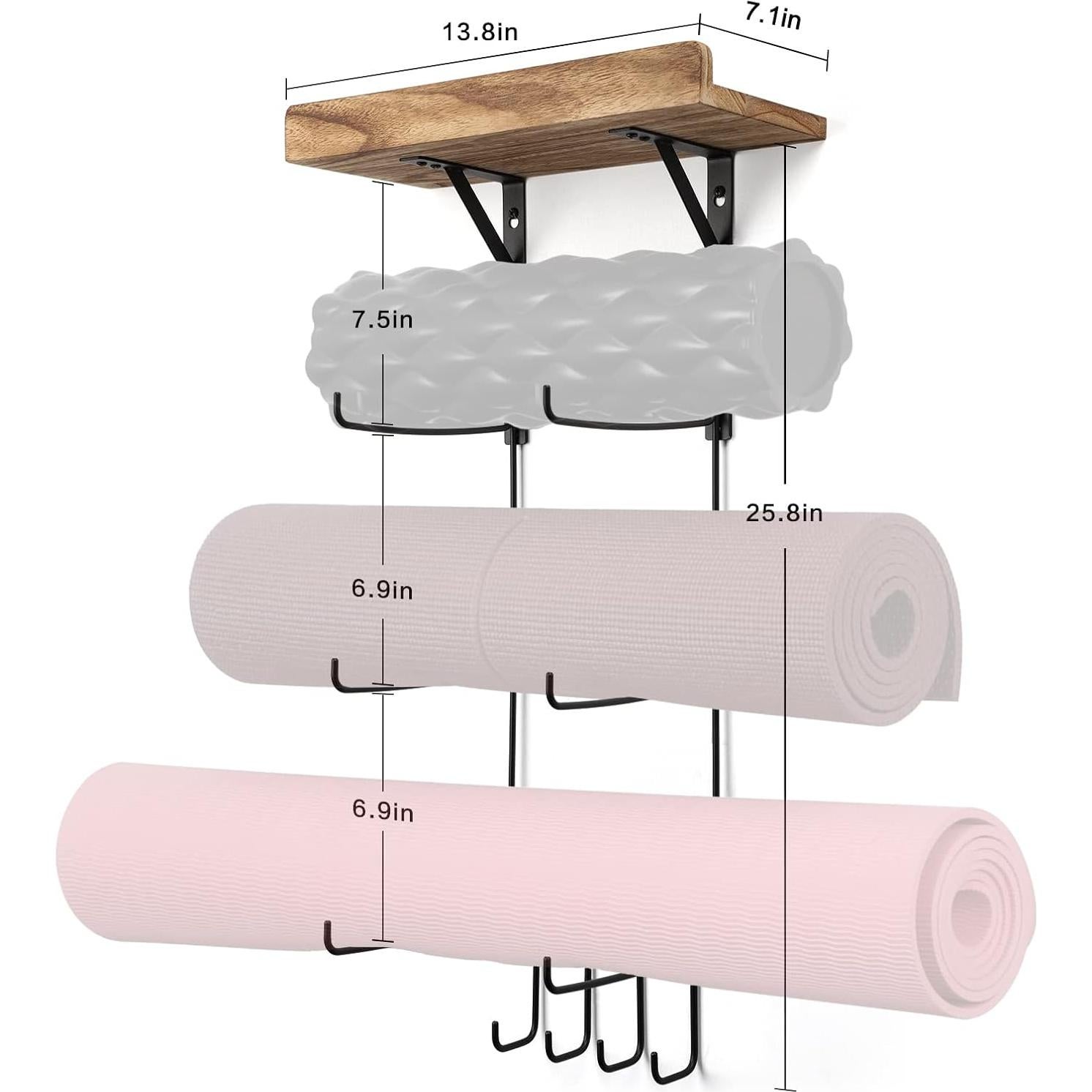 Soporte de Esteras de Yoga Montaje en Pared Bikoney 2 Pack