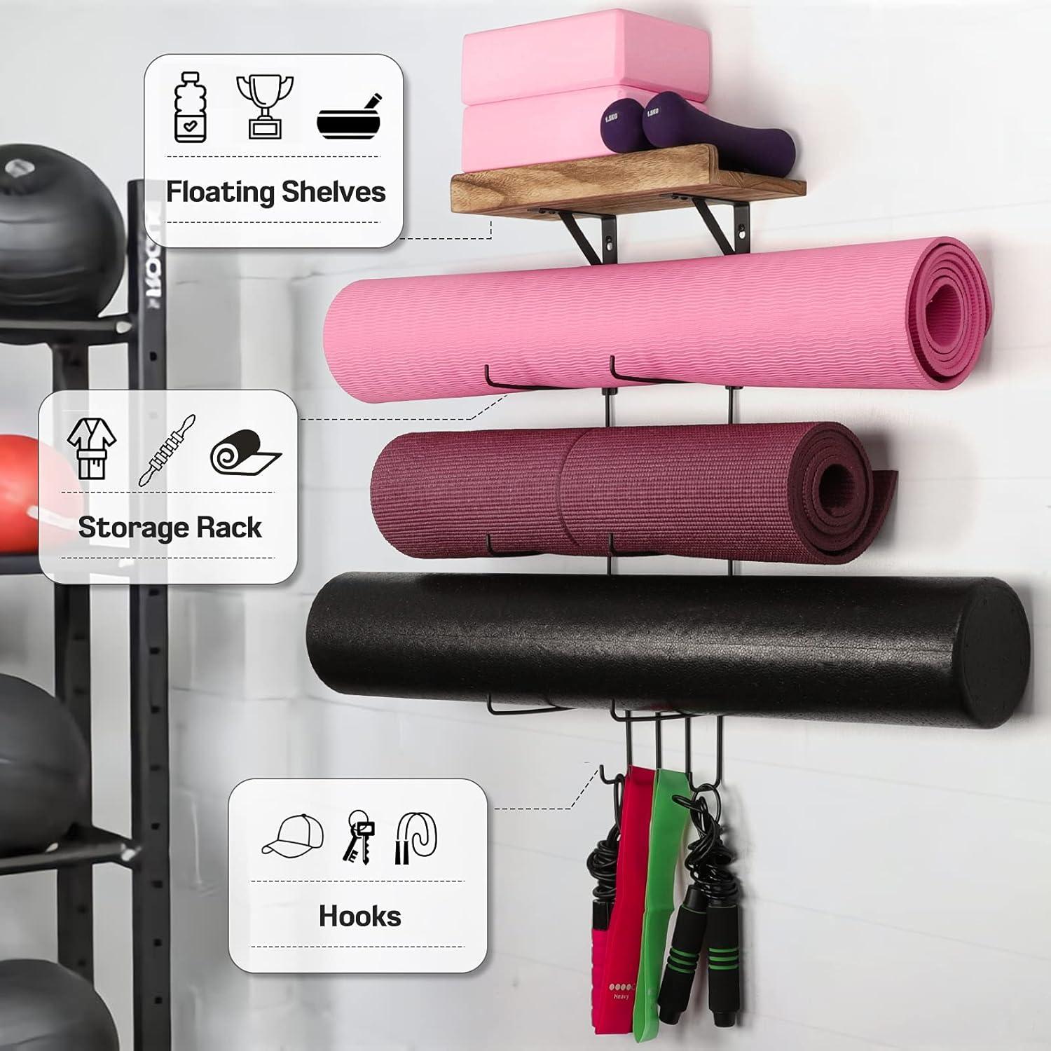 Soporte de Esteras de Yoga Montaje en Pared Bikoney 2 Pack