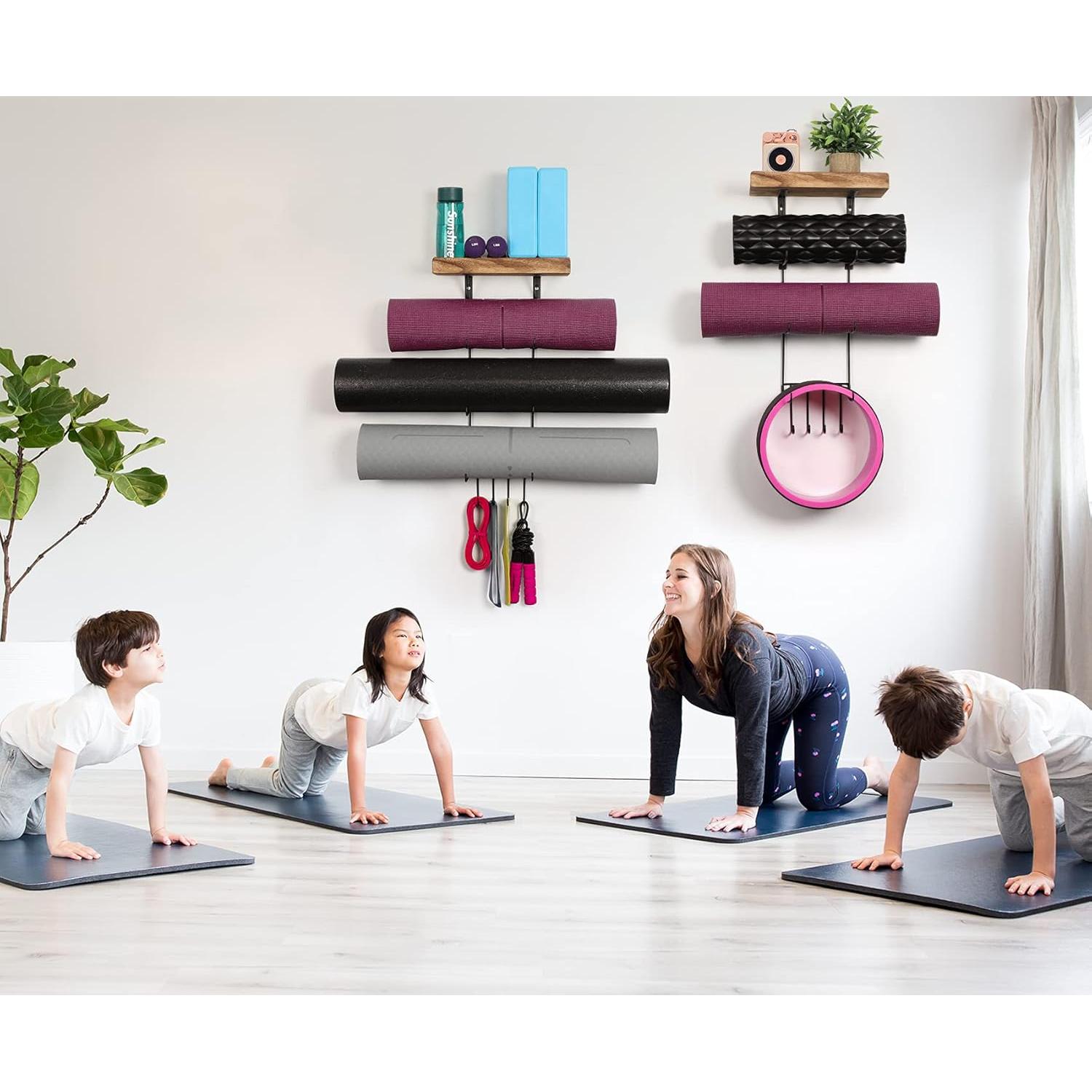 Soporte de Esteras de Yoga Montaje en Pared Bikoney 2 Pack