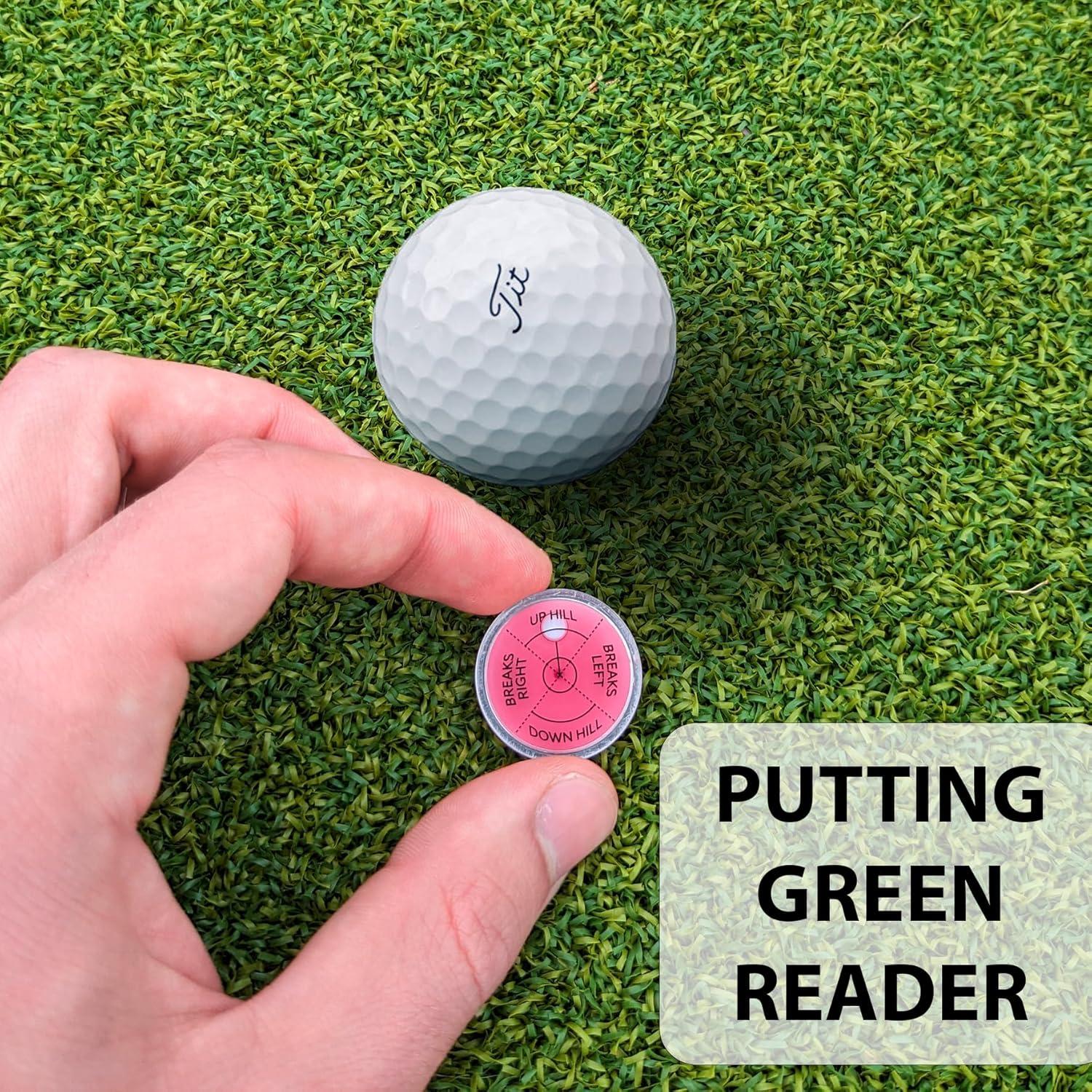 Marcador de bola de golf Fraser Fitness Rojo Premium con nivel de burbuja