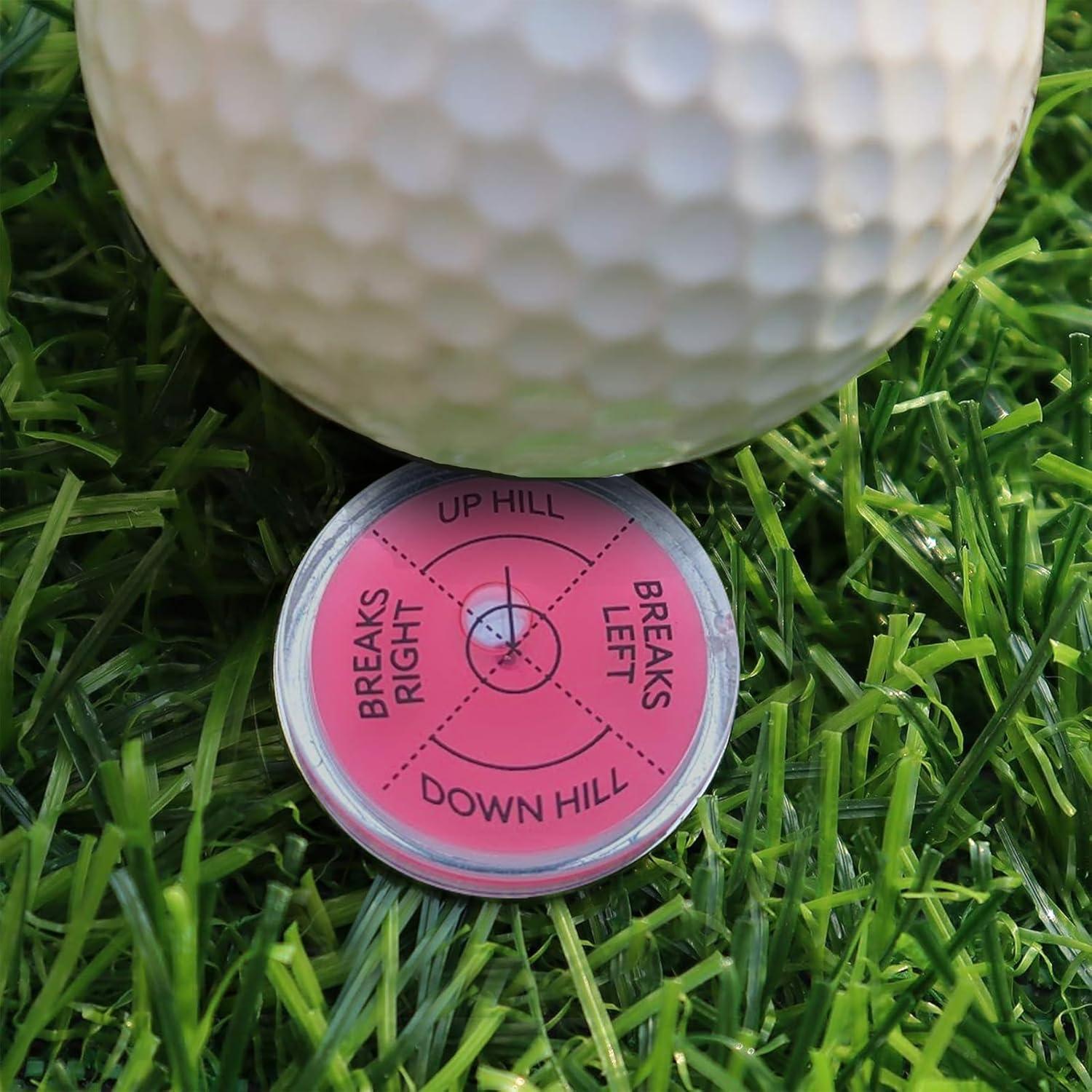 Marcador de bola de golf Fraser Fitness Rojo Premium con nivel de burbuja