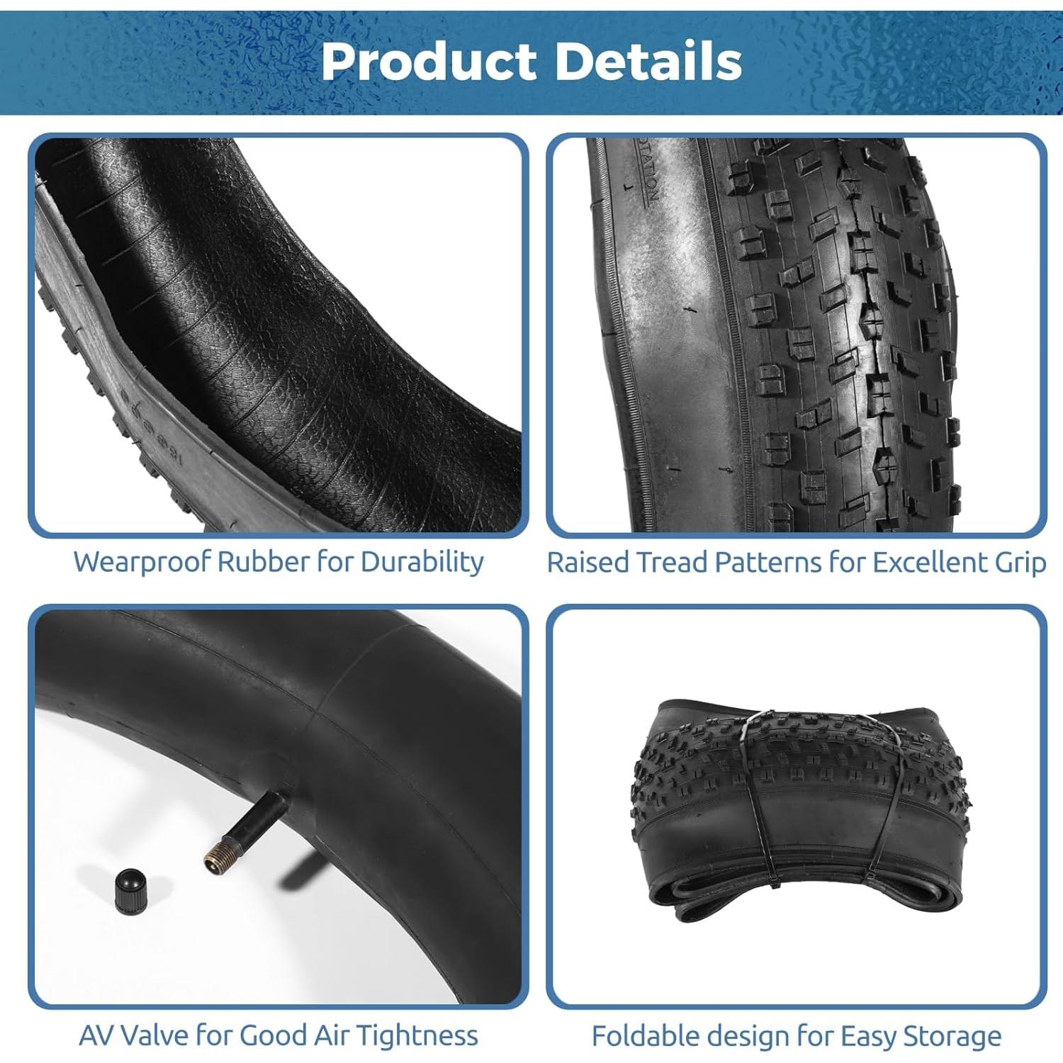 Neumáticos Fat Bike 20x4.0 y 26x4.0 Yeesport Plegables