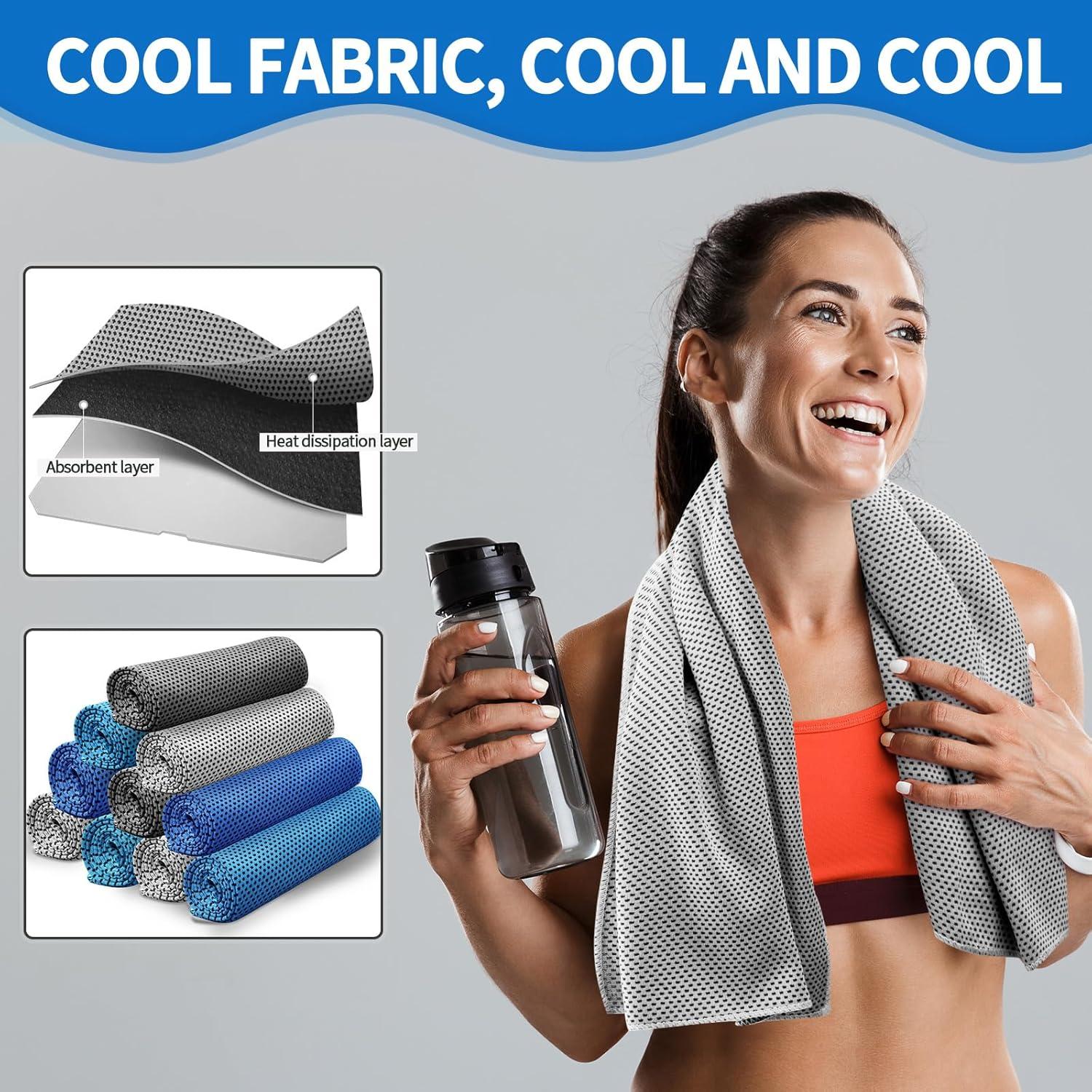 Toallas Enfriadoras Honoson 10 Pcs Microfibra 81x30 cm