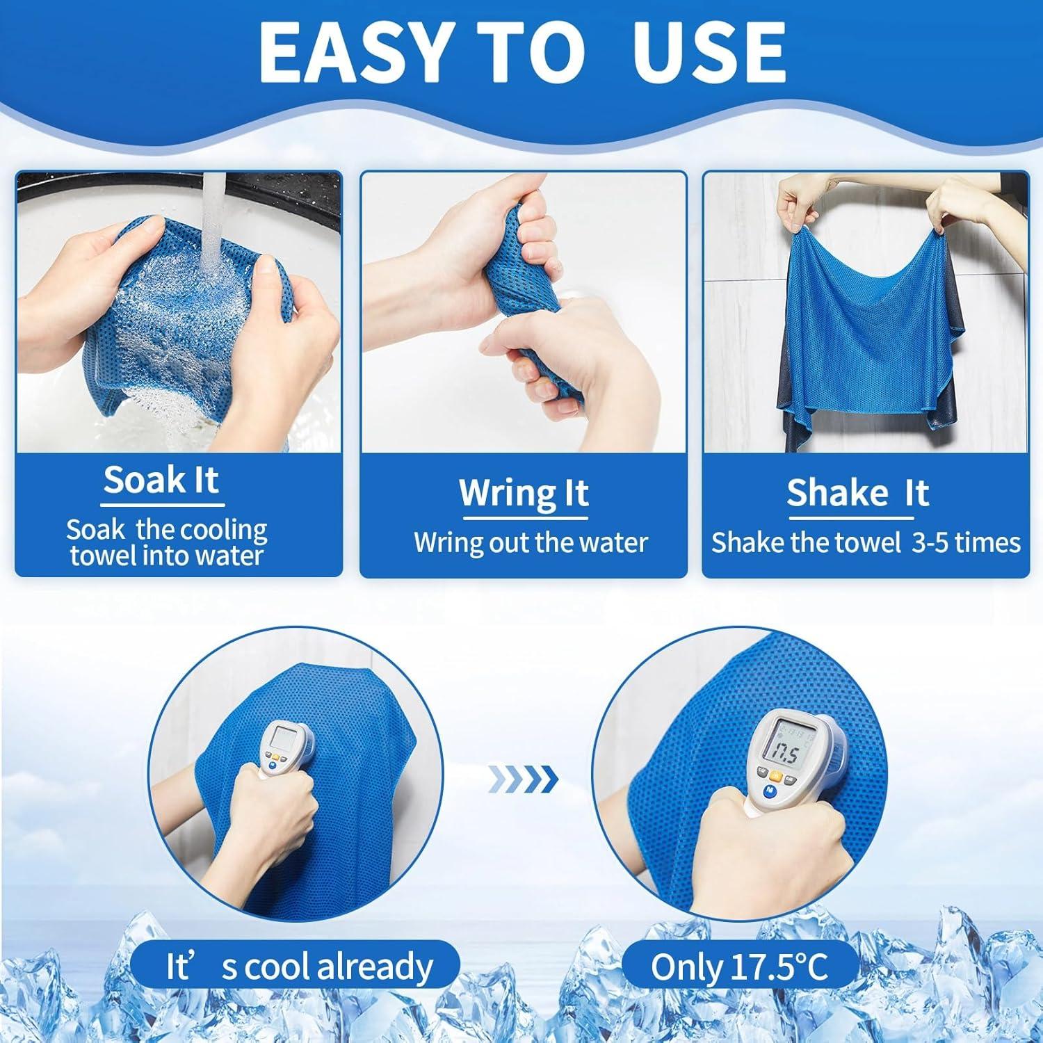 Toallas Enfriadoras Honoson 10 Pcs Microfibra 81x30 cm