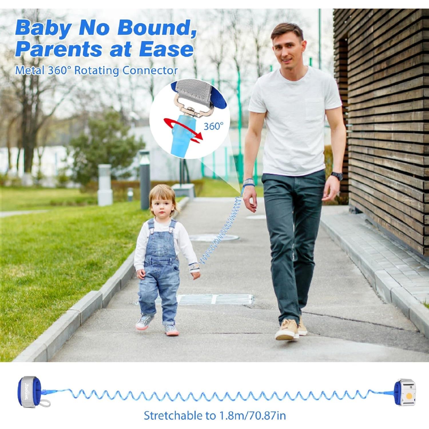 Arnés Antipérdida para Niños Zooawa, Correa Ajustable Azul