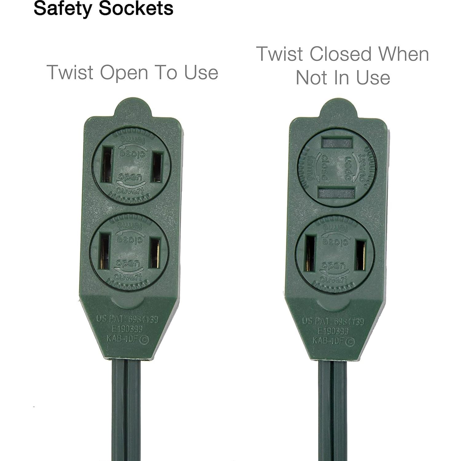 Cable de extensión Electes 2.44m con interruptor y 3 salidas