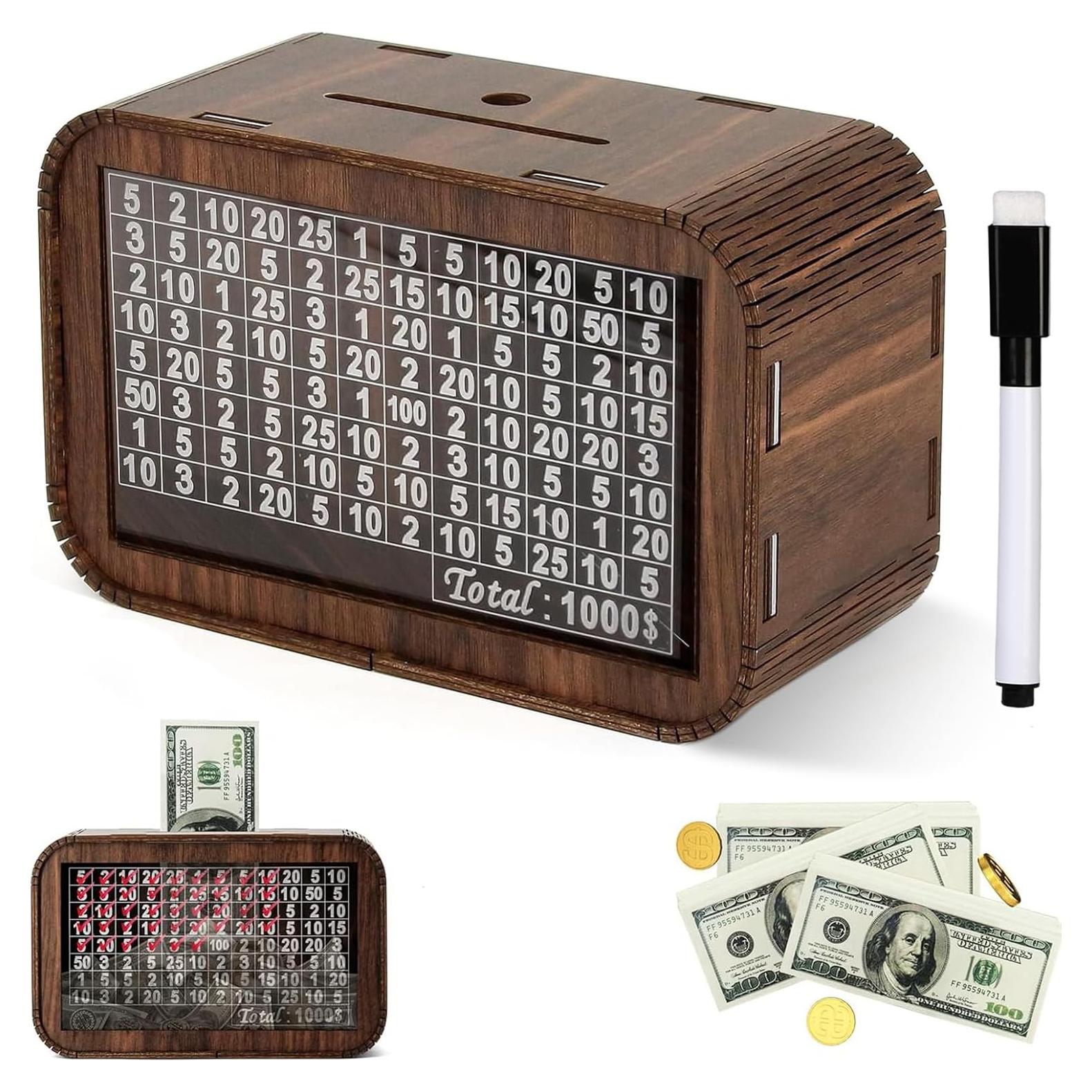 Alcancía de Madera Giftota PB-1000 con Contador y Panel