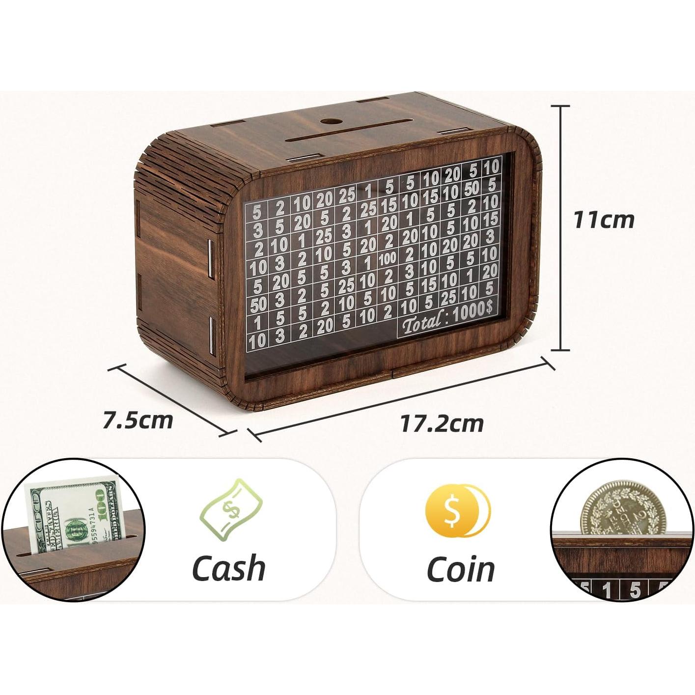 Alcancía de Madera Giftota PB-1000 con Contador y Panel