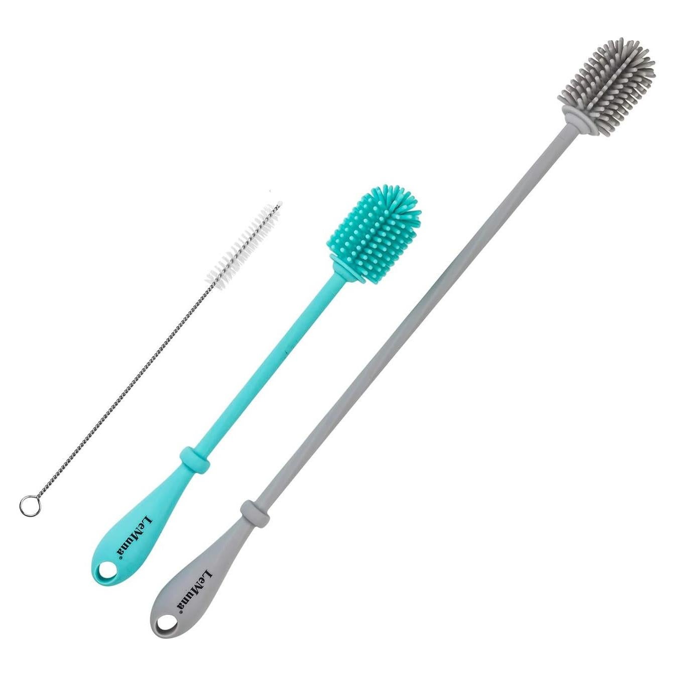 LeMuna Juego de Cepillos Limpiadores de Botellas de Silicona