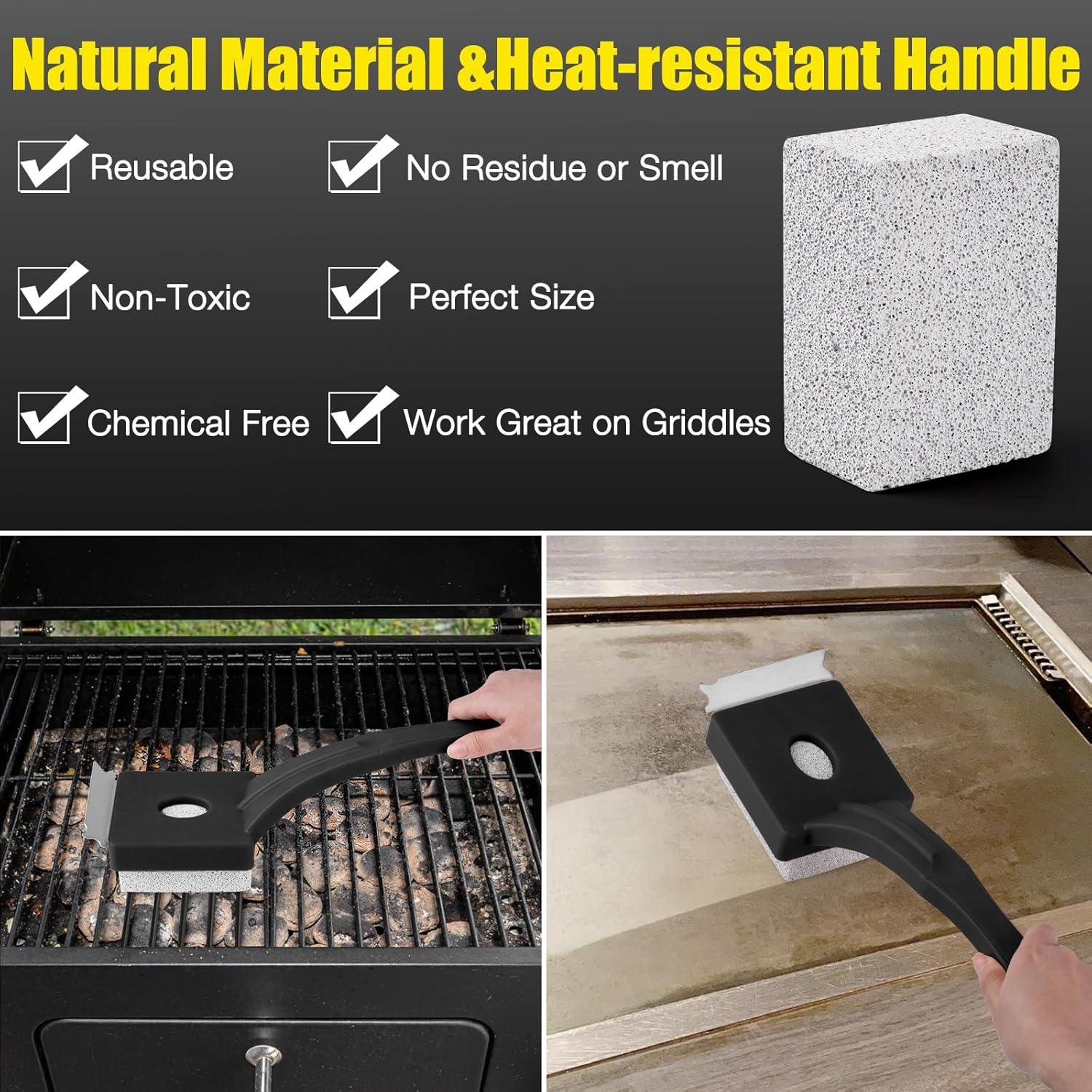 Cepillo de Limpieza para Parrilla Kitwanda con Bloque de Piedra