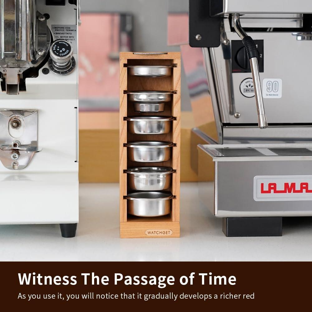 Soporte para Cesta de Filtro de Espresso Watchget 58mm Madera