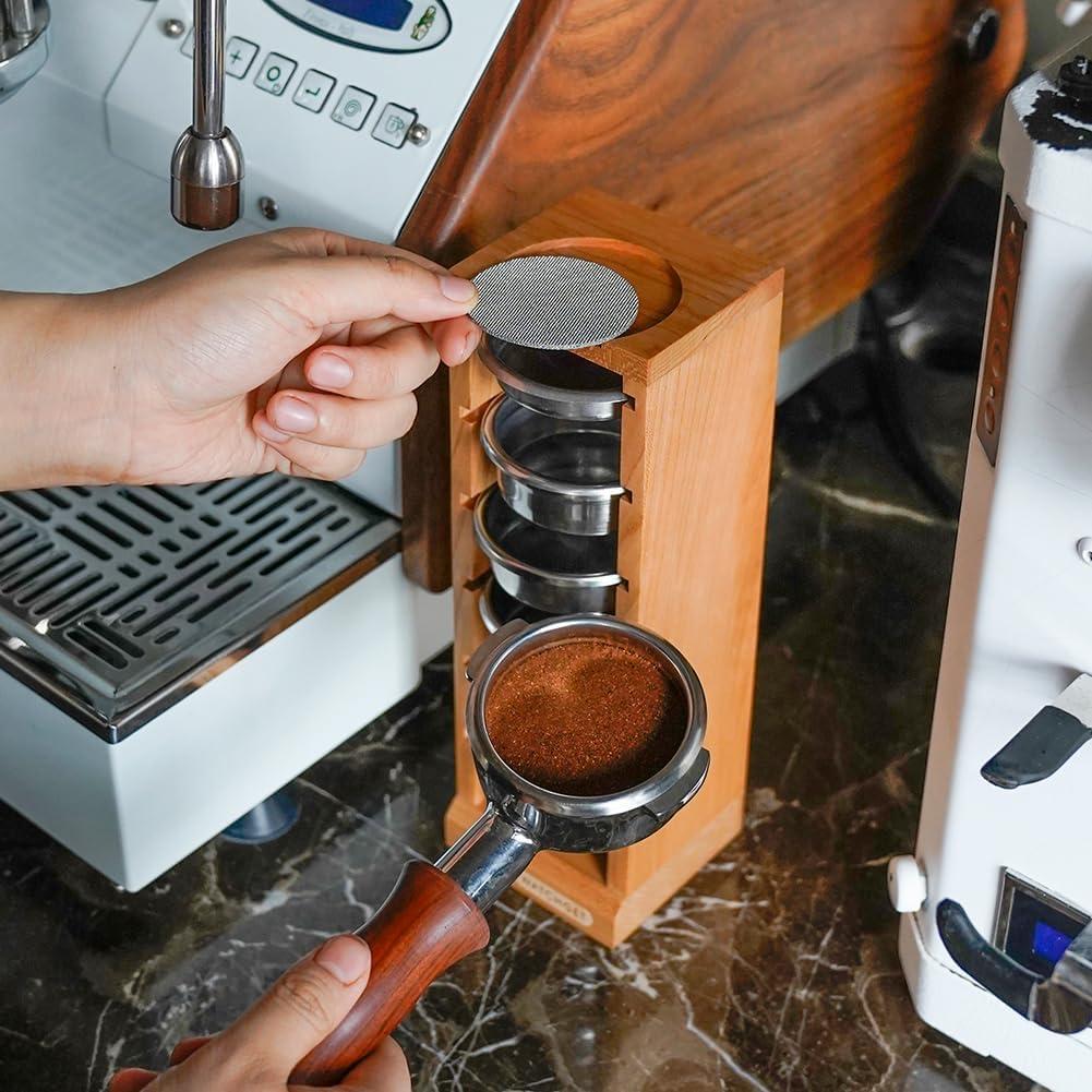 Soporte para Cesta de Filtro de Espresso Watchget 58mm Madera