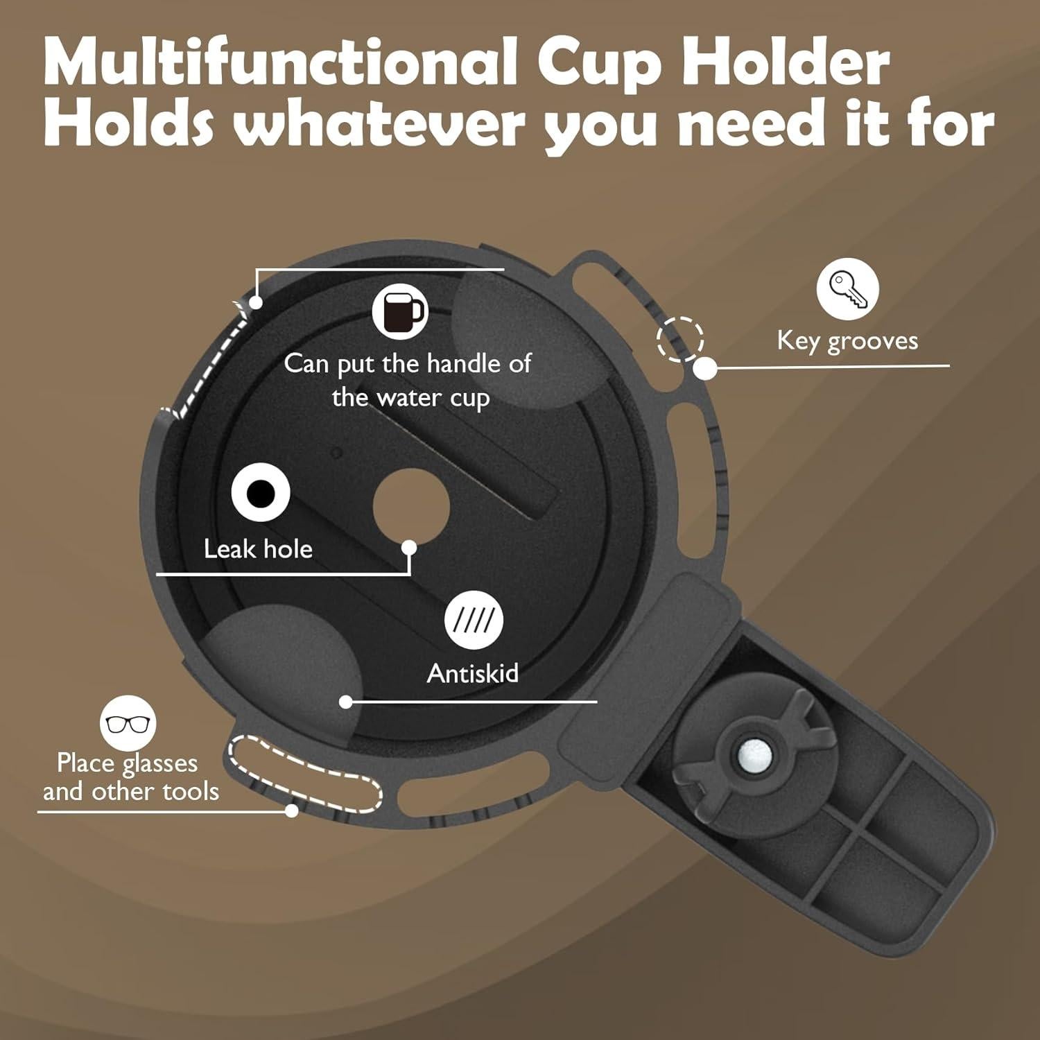 Soporte para Taza de Escritorio EDSRDUX Negro Mediano Antidesbordamiento