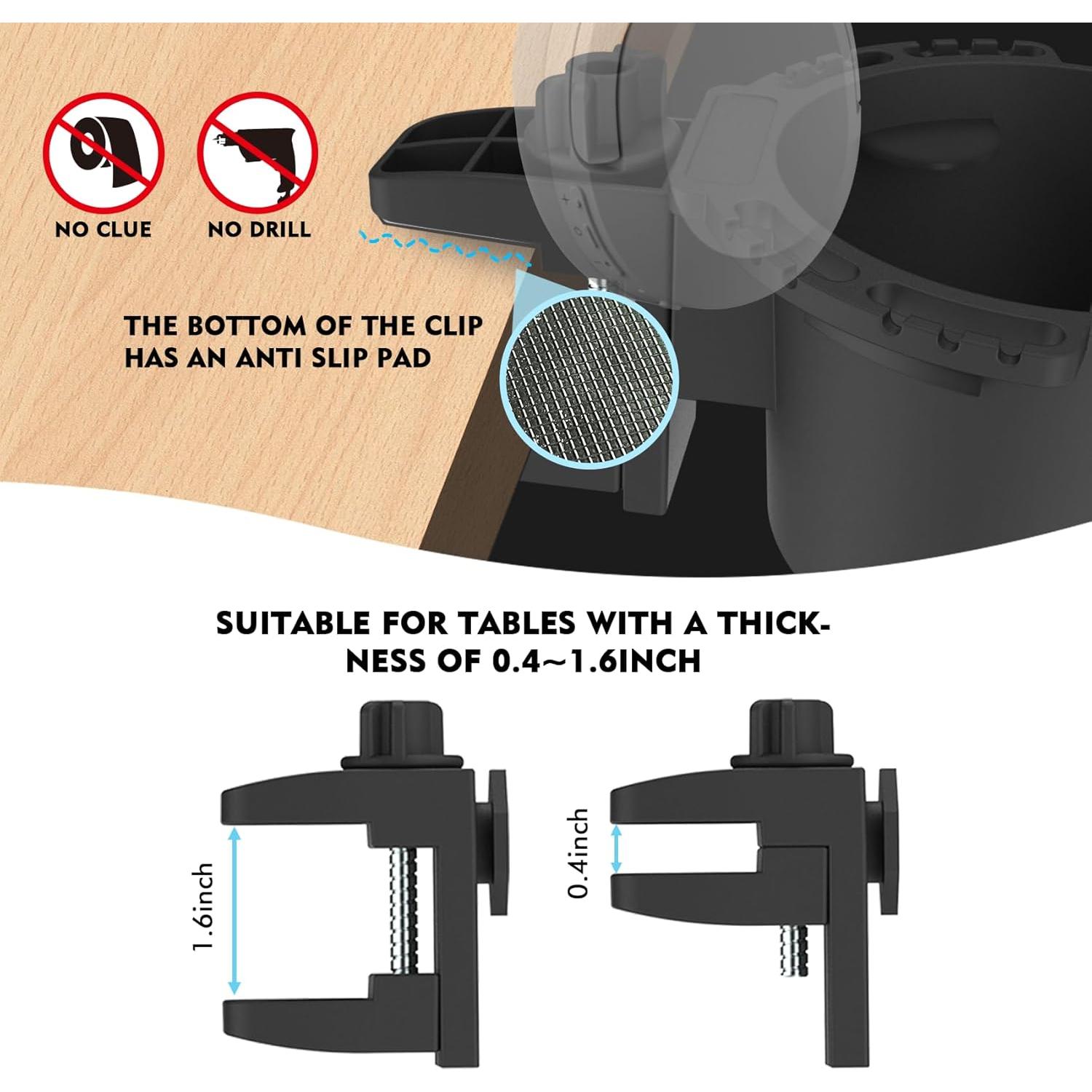 Soporte para Taza de Escritorio EDSRDUX Negro Mediano Antidesbordamiento