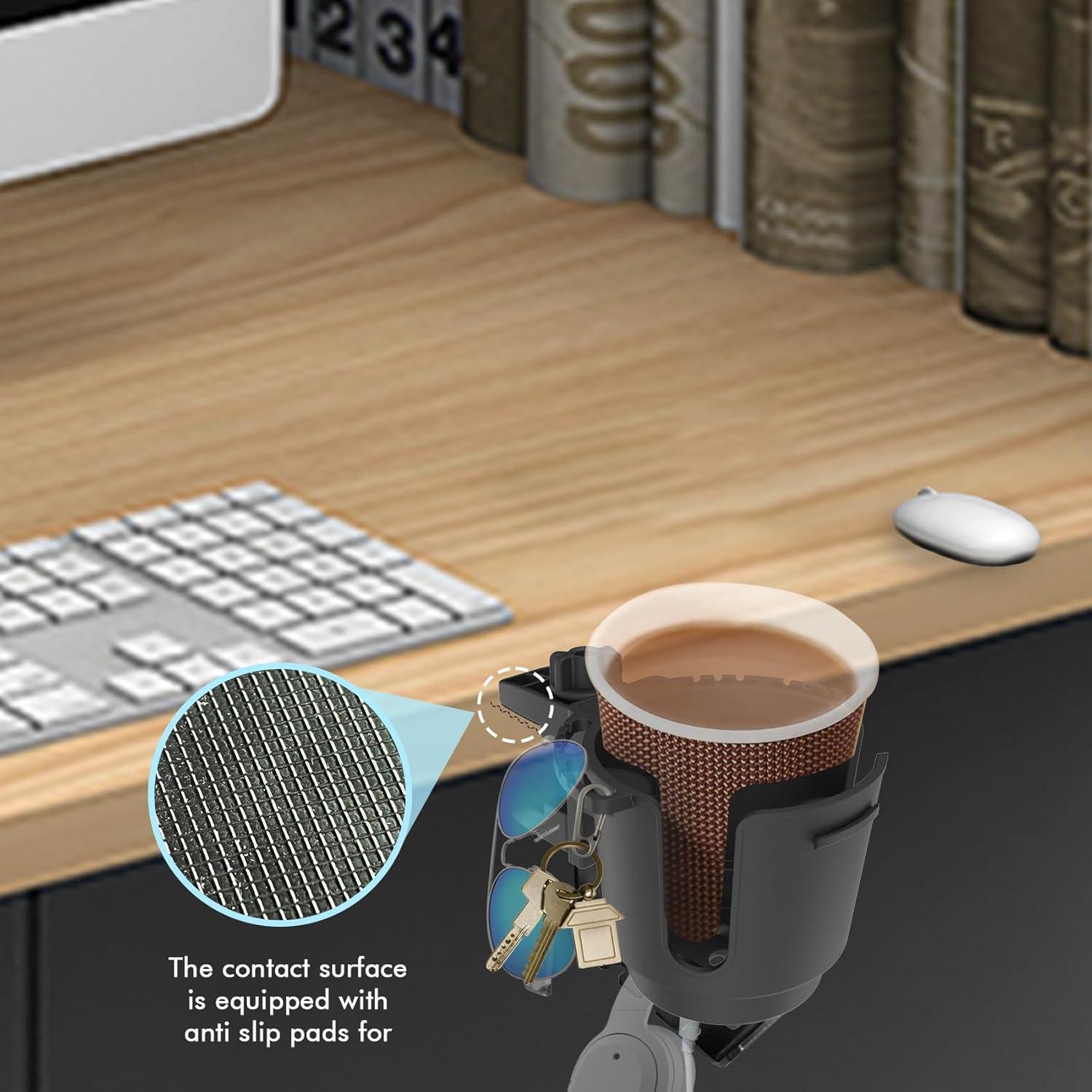 Soporte para Taza de Escritorio EDSRDUX Negro Mediano Antidesbordamiento