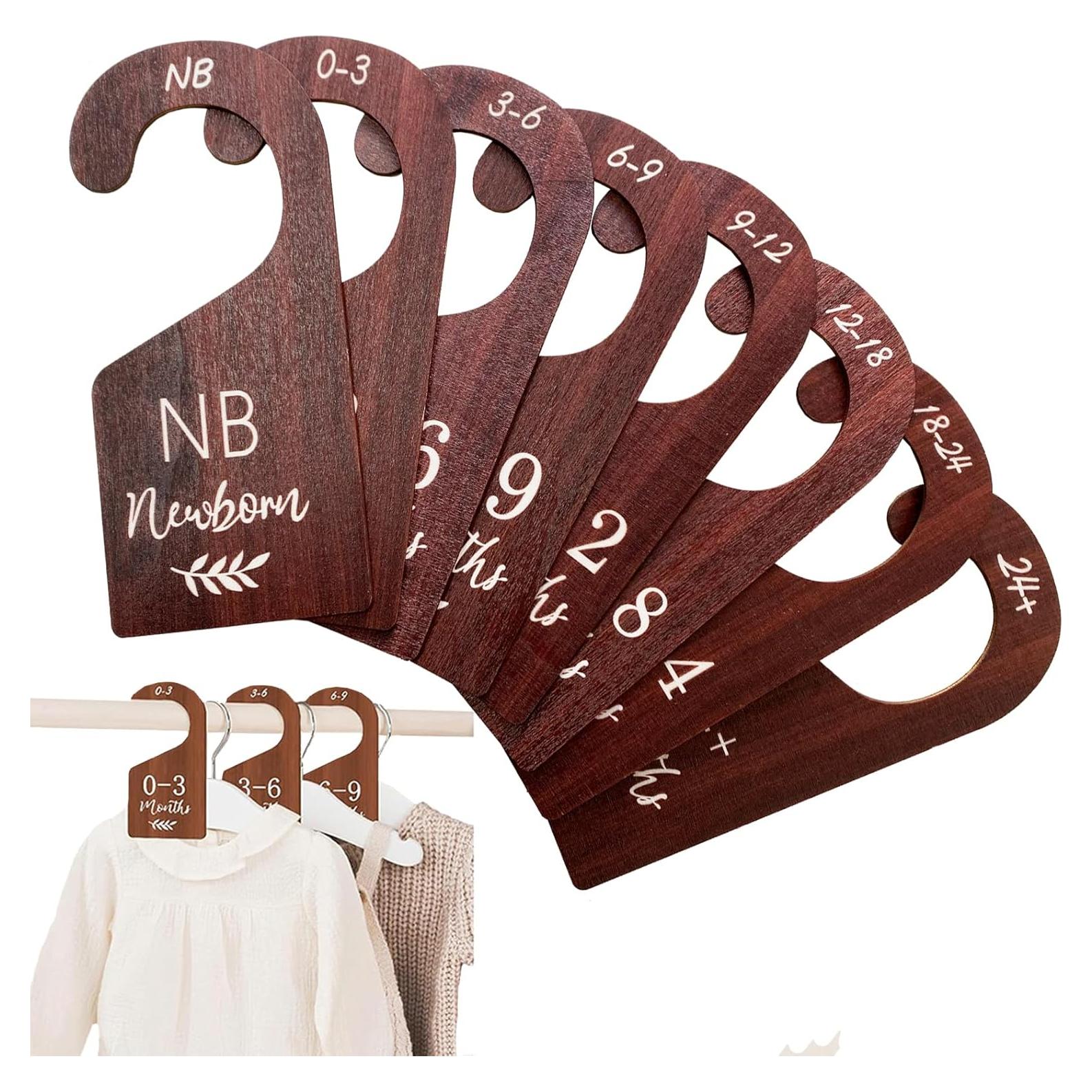 Divisores de Armario para Bebés WUXTANGZ 8 Pcs Madera Doble Cara