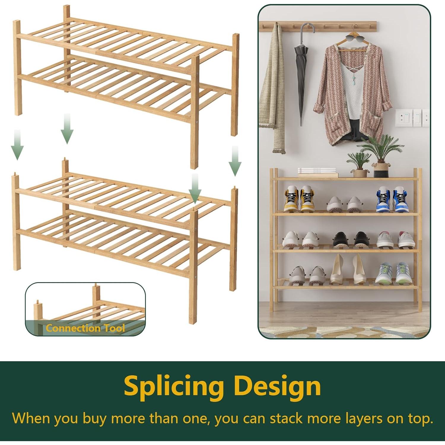 Estante para Zapatos de 2 Niveles Z&L HOUSE de Bambú