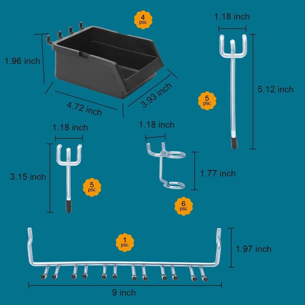 Ganchos de Tablero de Clavos Daanxw 99 Piezas Alta Resistencia