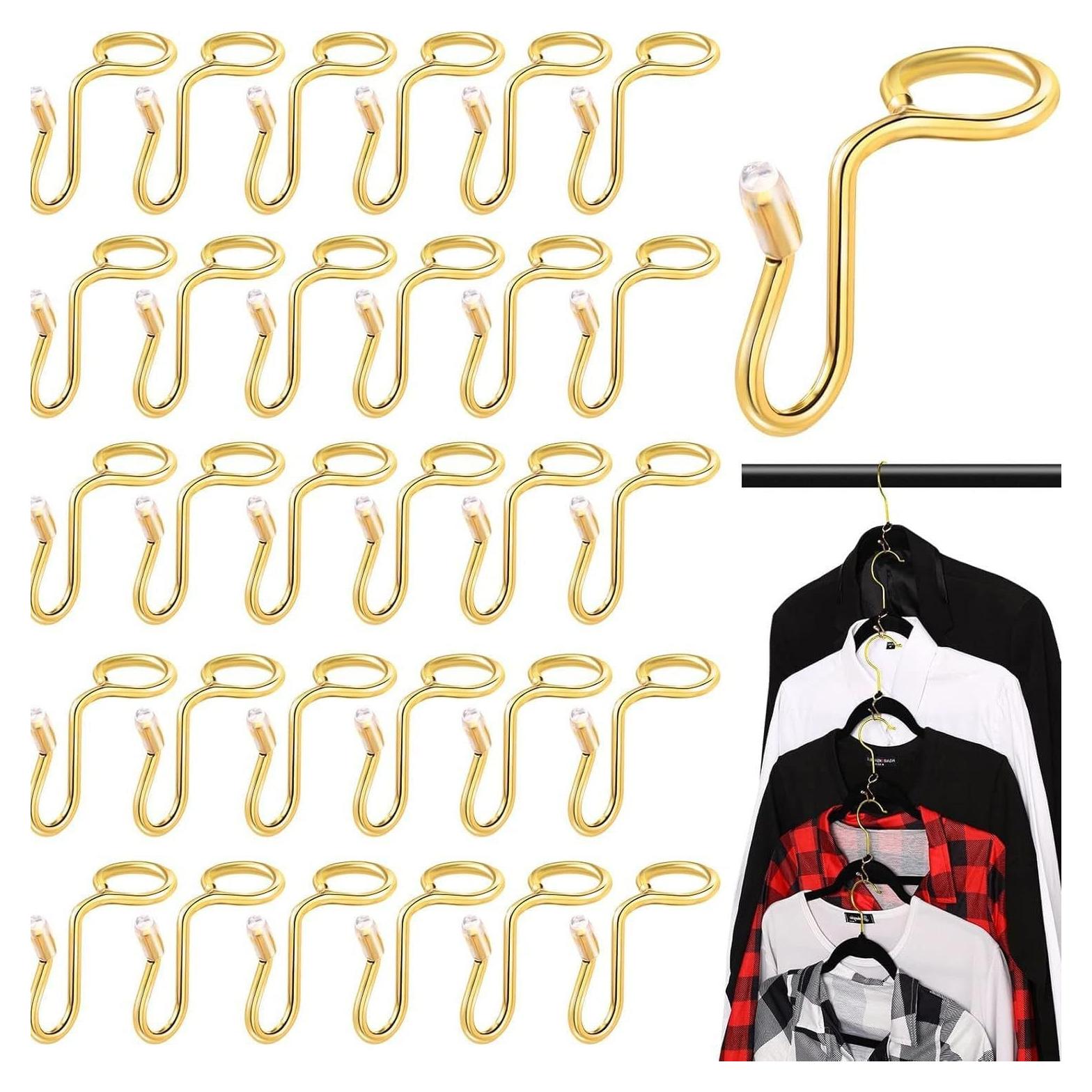 Ganchos Conectores de Percha Dorados FAMSTURLON - 50 Piezas