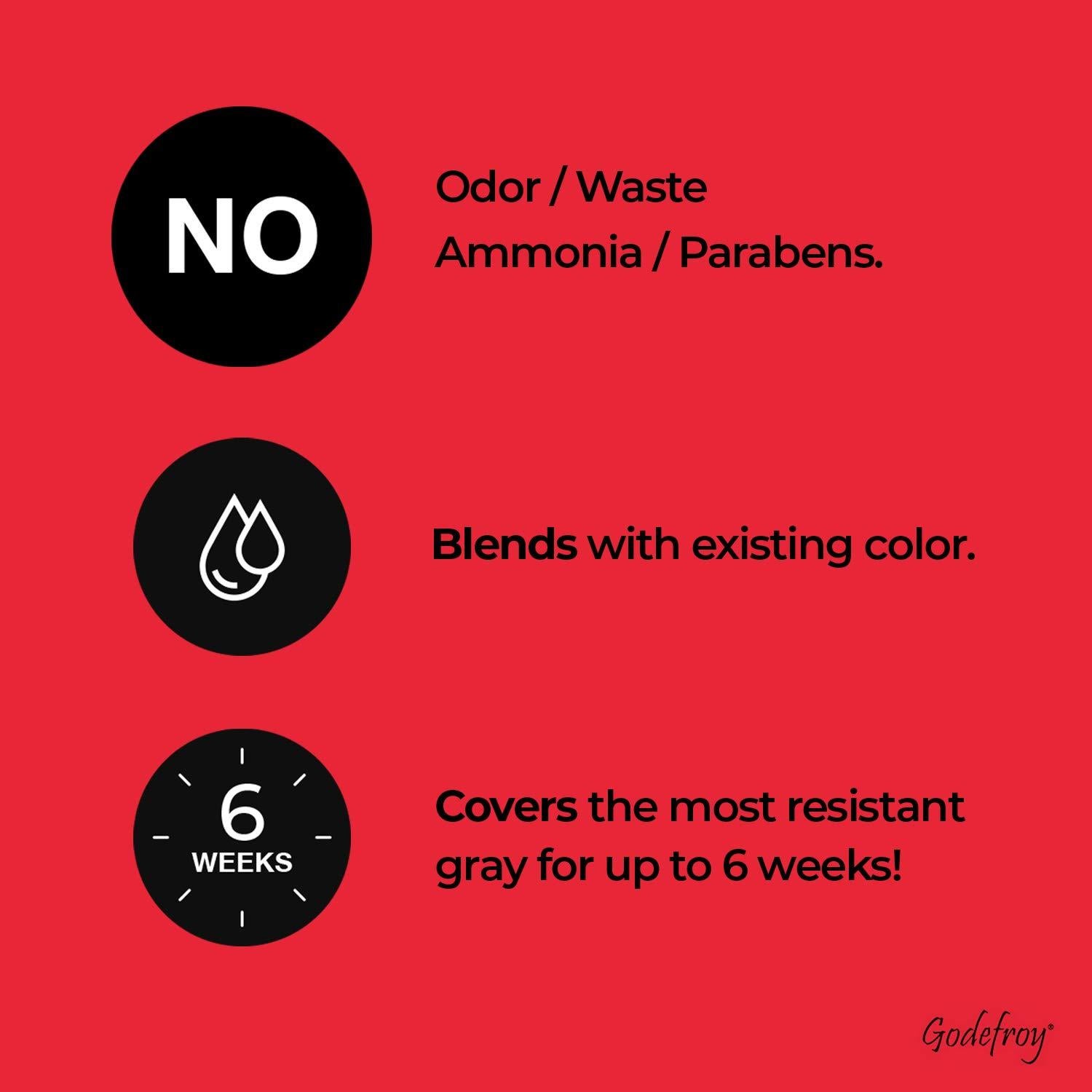 Kit de Coloración para Raíces Godefroy Marrón Oscuro 4 Aplicaciones