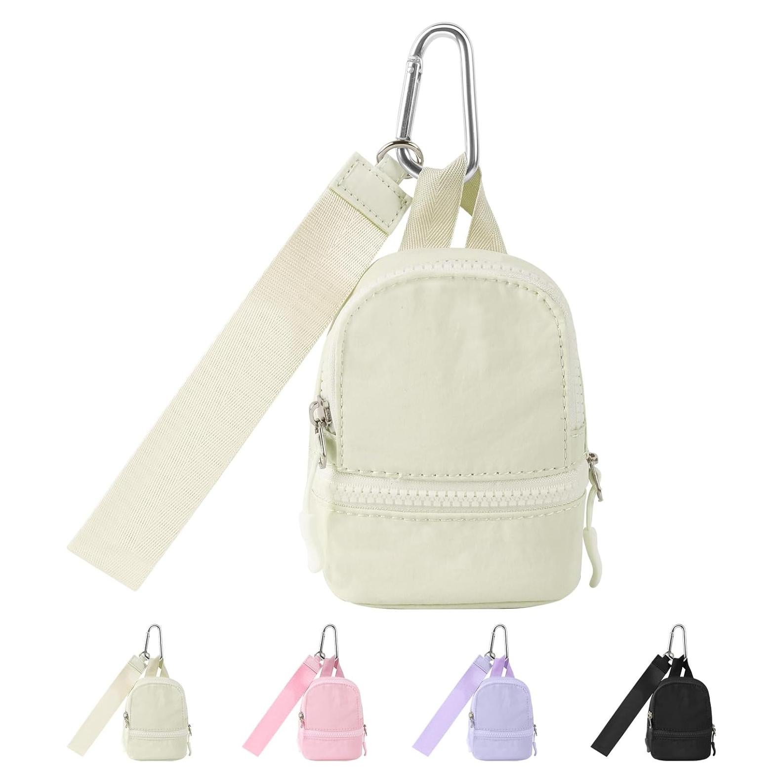 Mini Mochila Llavero Monedero UIXIZQ Beige 5.1x12.7cm