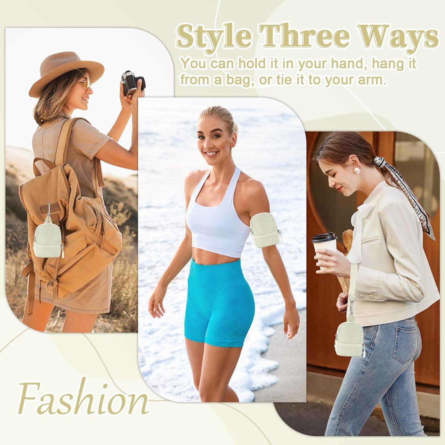 Mini Mochila Llavero Monedero UIXIZQ Beige 5.1x12.7cm