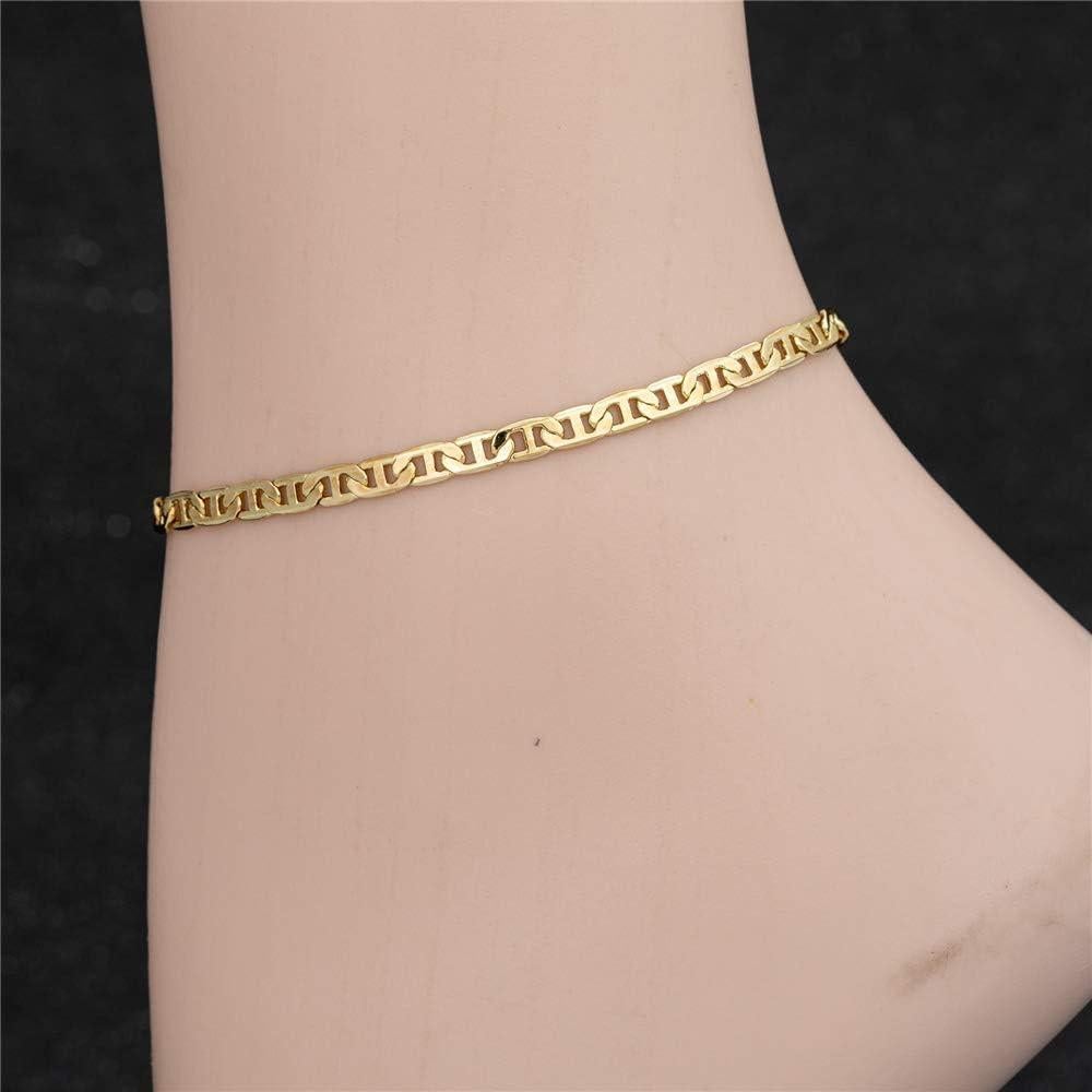 Pulsera de Tobillo de Oro 14K para Mujeres - Cadena Mariner