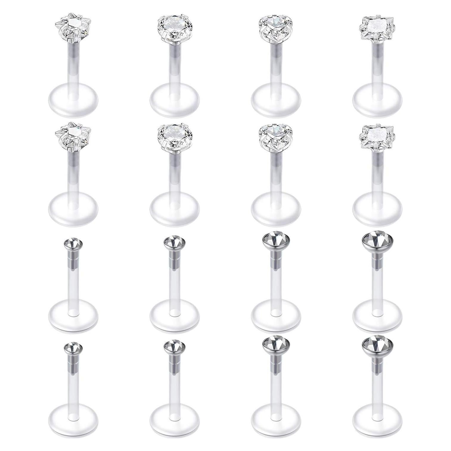 Pendientes Tragus Mayhoop 16G 16Pcs Barra Flexible 6mm 8mm