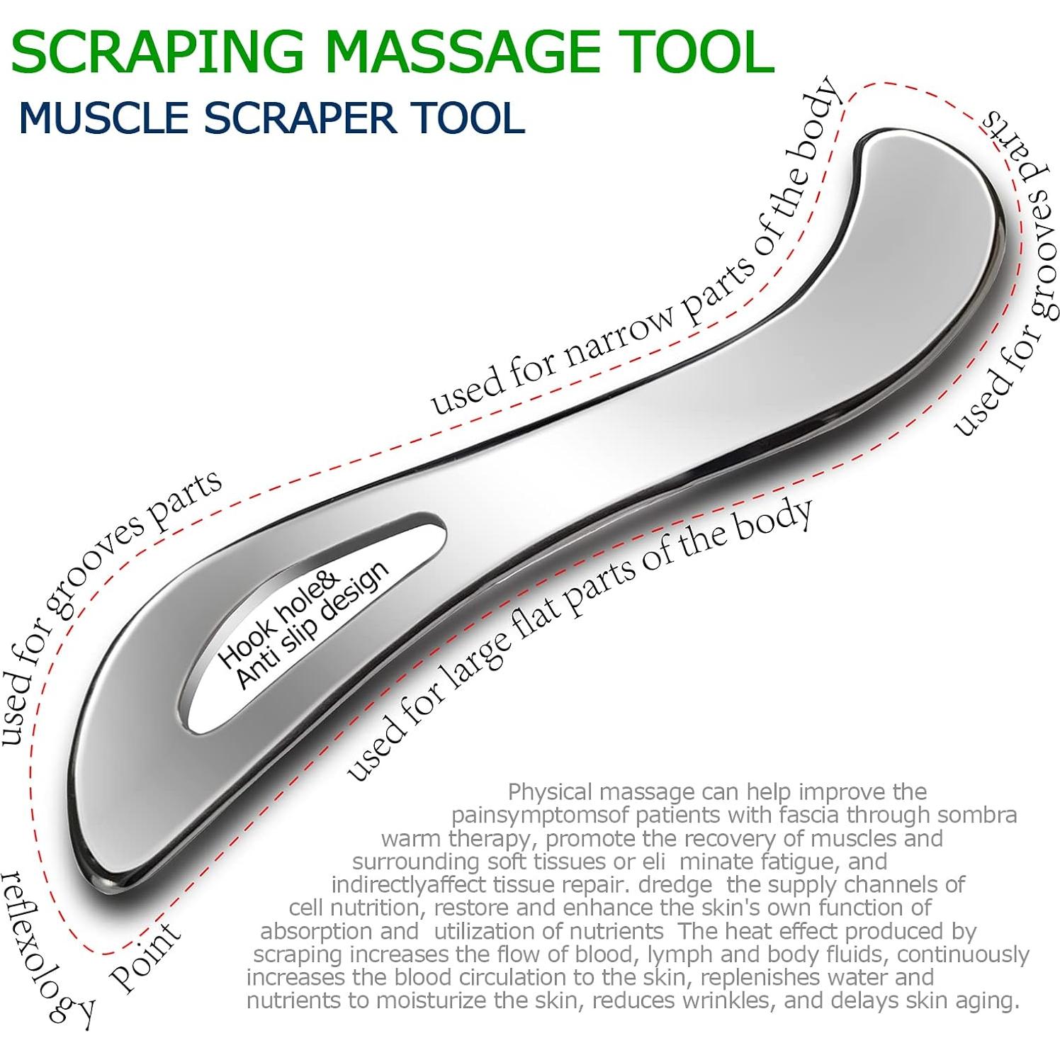 Herramienta de Masaje Gua Sha Acero Inoxidable BYYDDIY S1