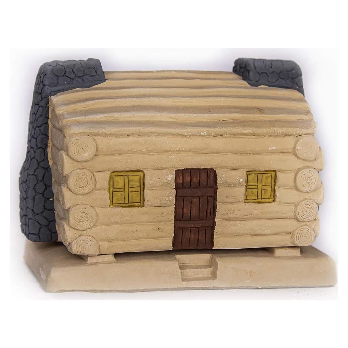 Quemador de Incienso de Madera Natural Incienso de Santa Fe - Cabaña de Troncos con 20 Ladrillos