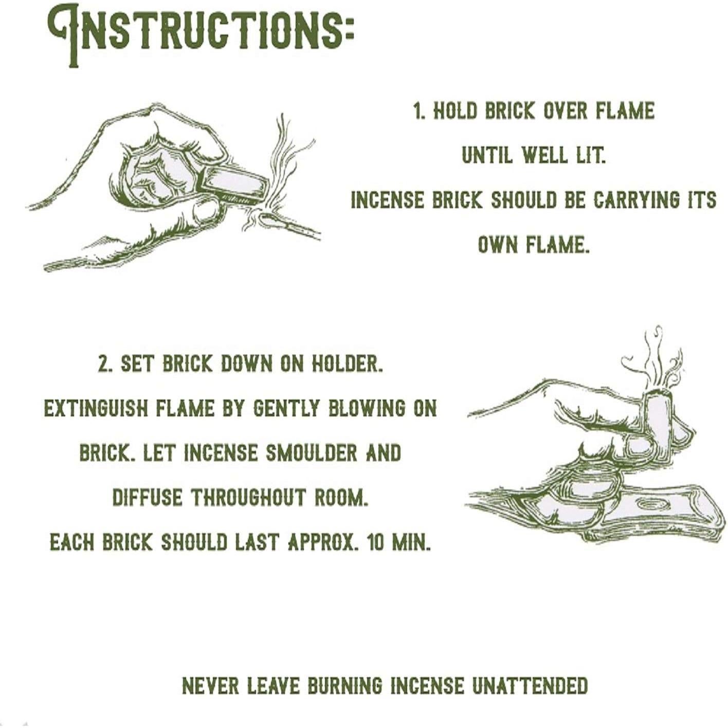 Quemador de Incienso de Madera Natural Incienso de Santa Fe - Cabaña de Troncos con 20 Ladrillos