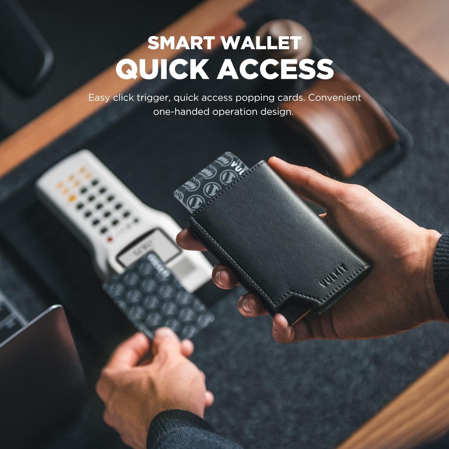 Billetera Minimalista VULKIT para Hombre con Bloqueo RFID - Negro