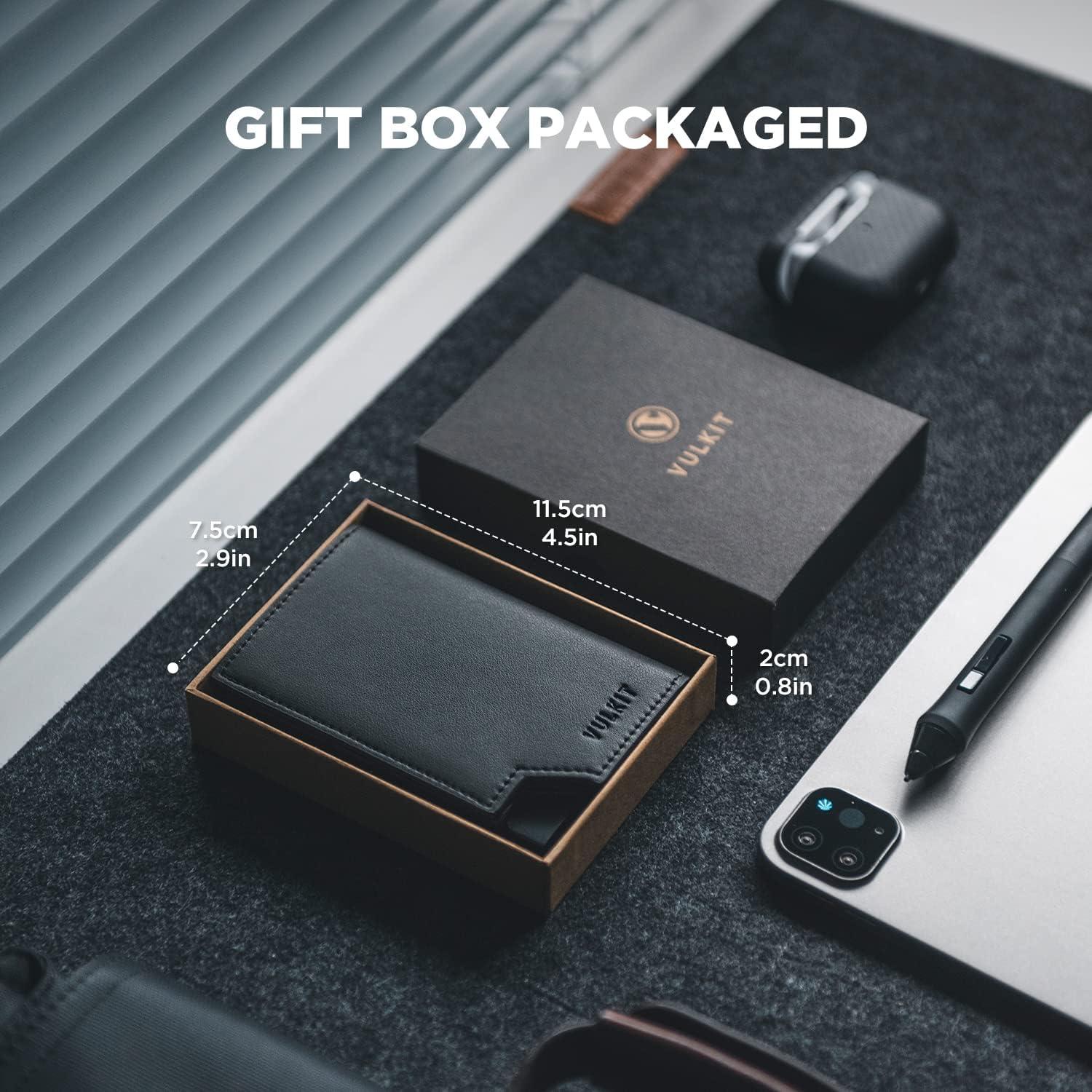 Billetera Minimalista VULKIT para Hombre con Bloqueo RFID - Negro