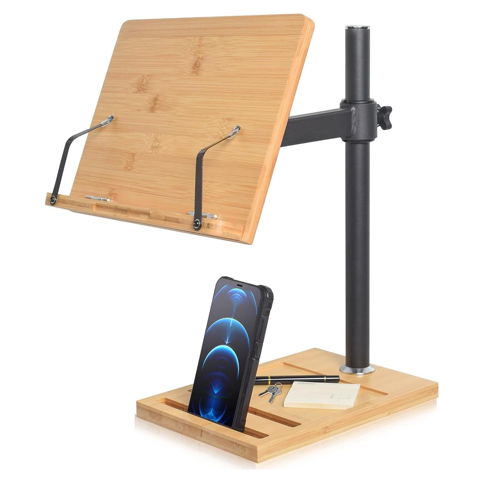 Soporte de libro ajustable wishacc para lectura y tabletas