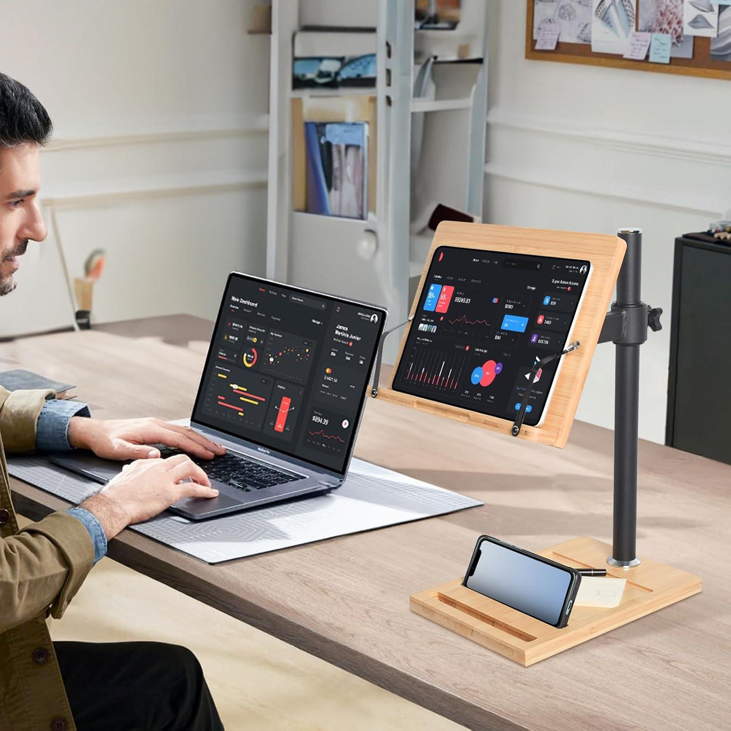 Soporte de libro ajustable wishacc para lectura y tabletas