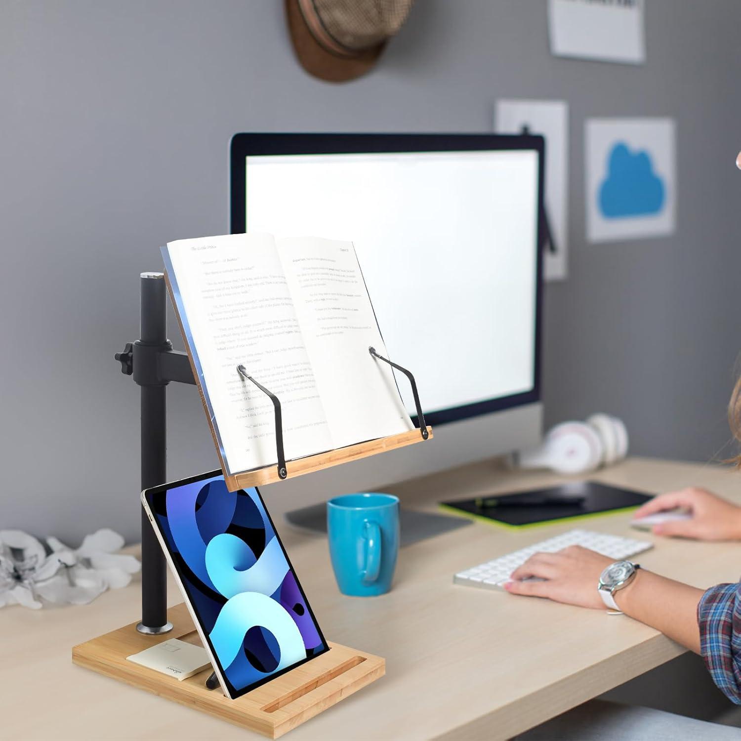 Soporte de libro ajustable wishacc para lectura y tabletas