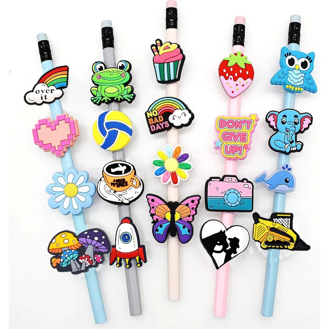 Adornos para Lápices Papacharms 40 Piezas PVC Multicolor