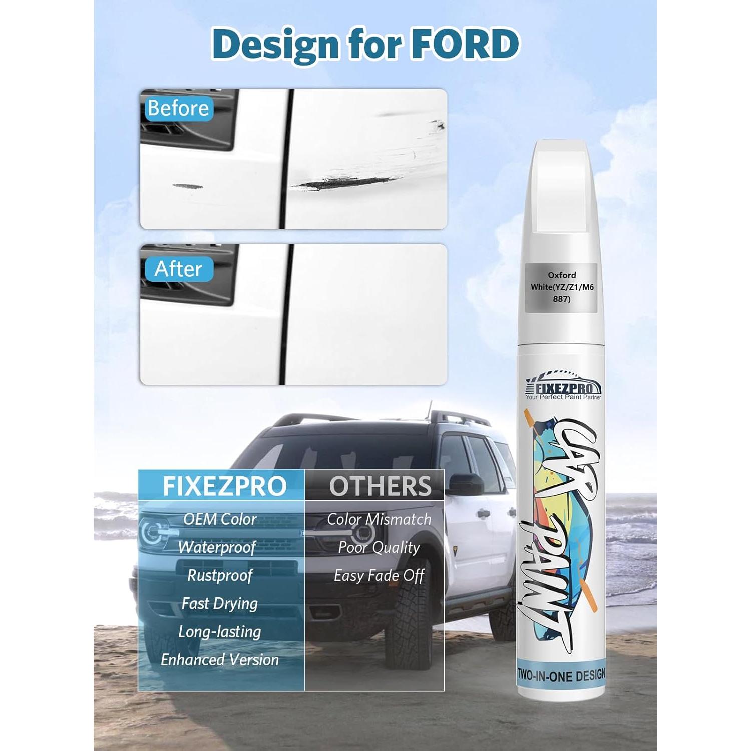 Pintura de Retoque Metálica Negra Ágata FIXEZPRO 12ml para Ford