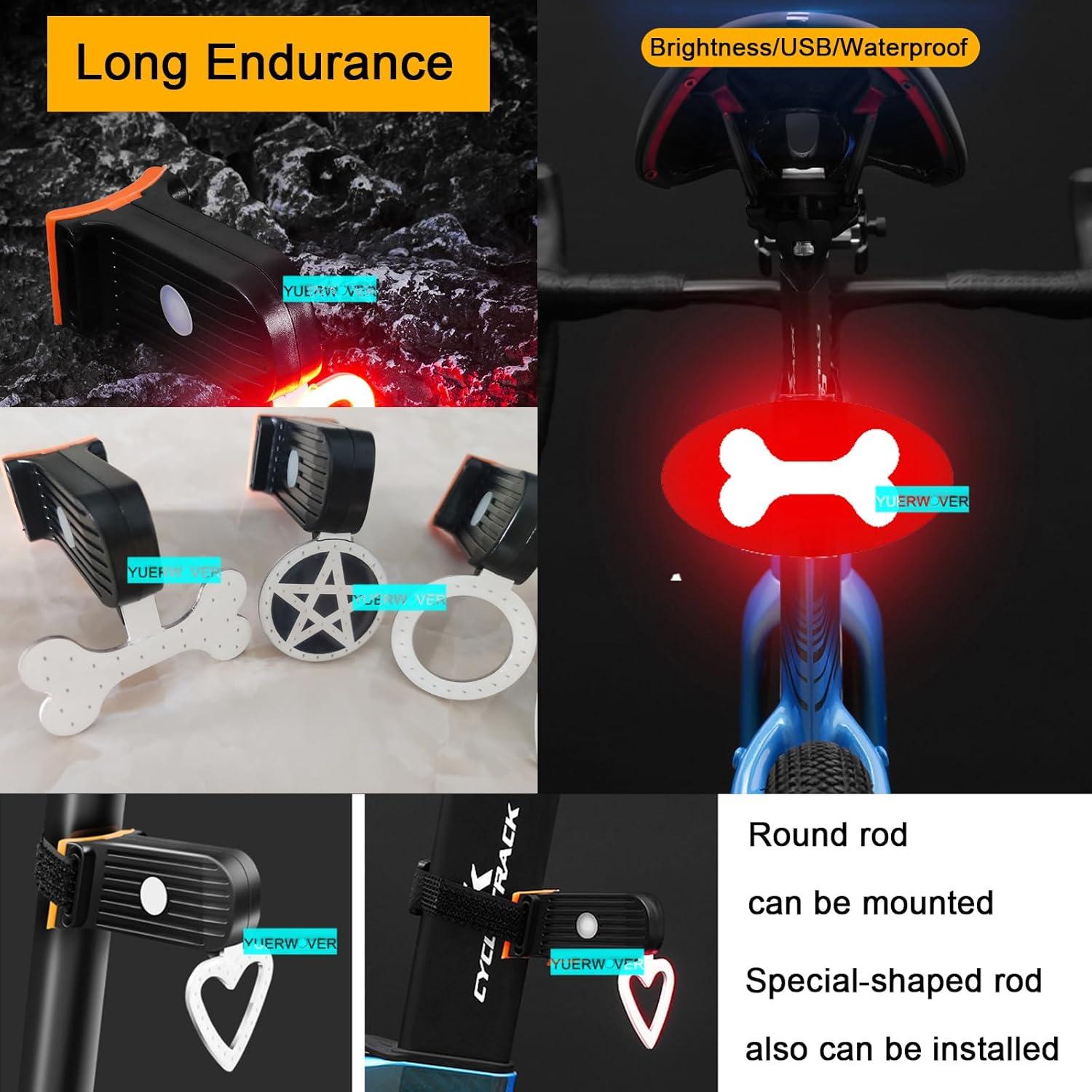 Luz Trasera LED Recargable YUERWOVER para Bicicleta Impermeable