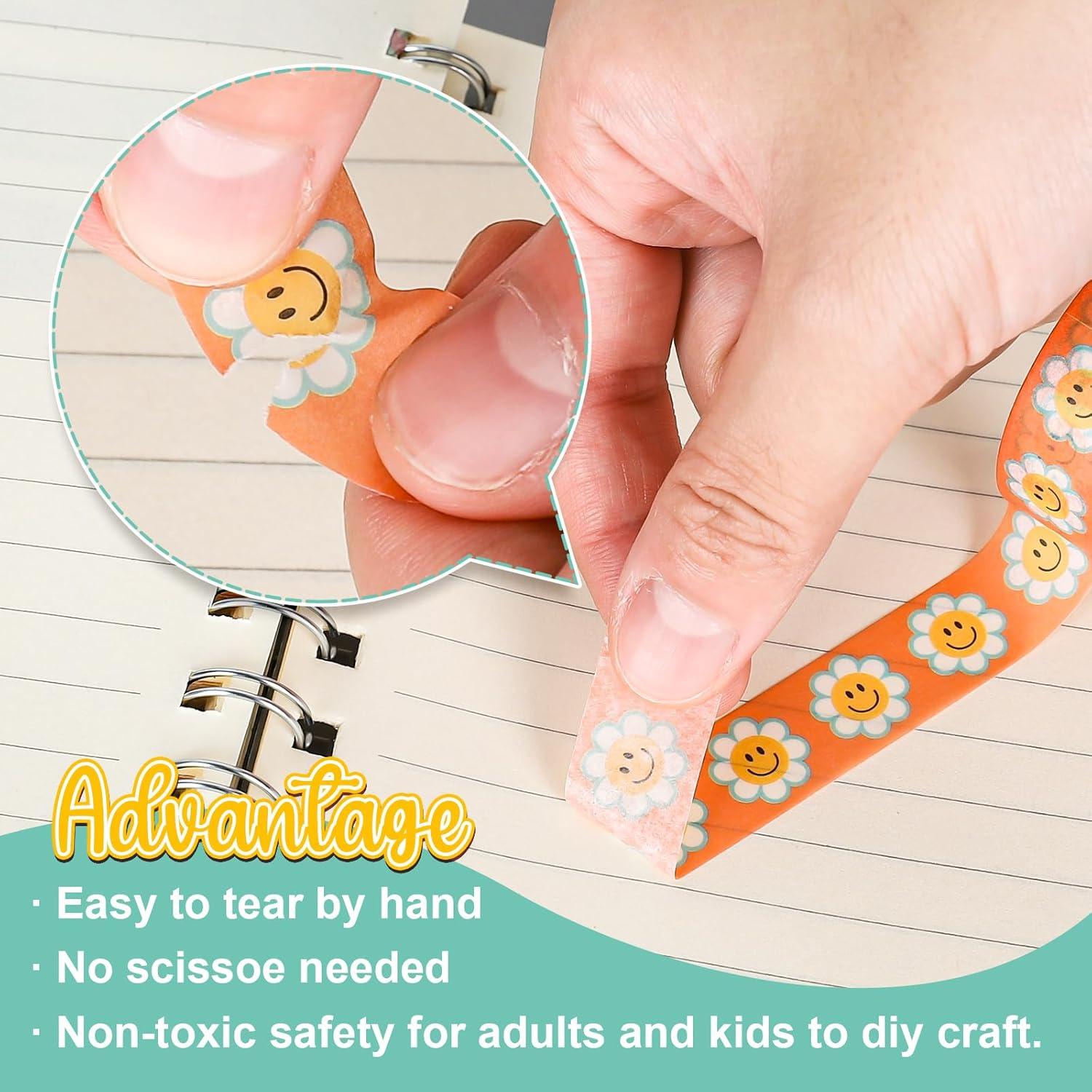 12 Rollos Cinta Washi Boho Groovy 5m x 1.5cm Decorativa