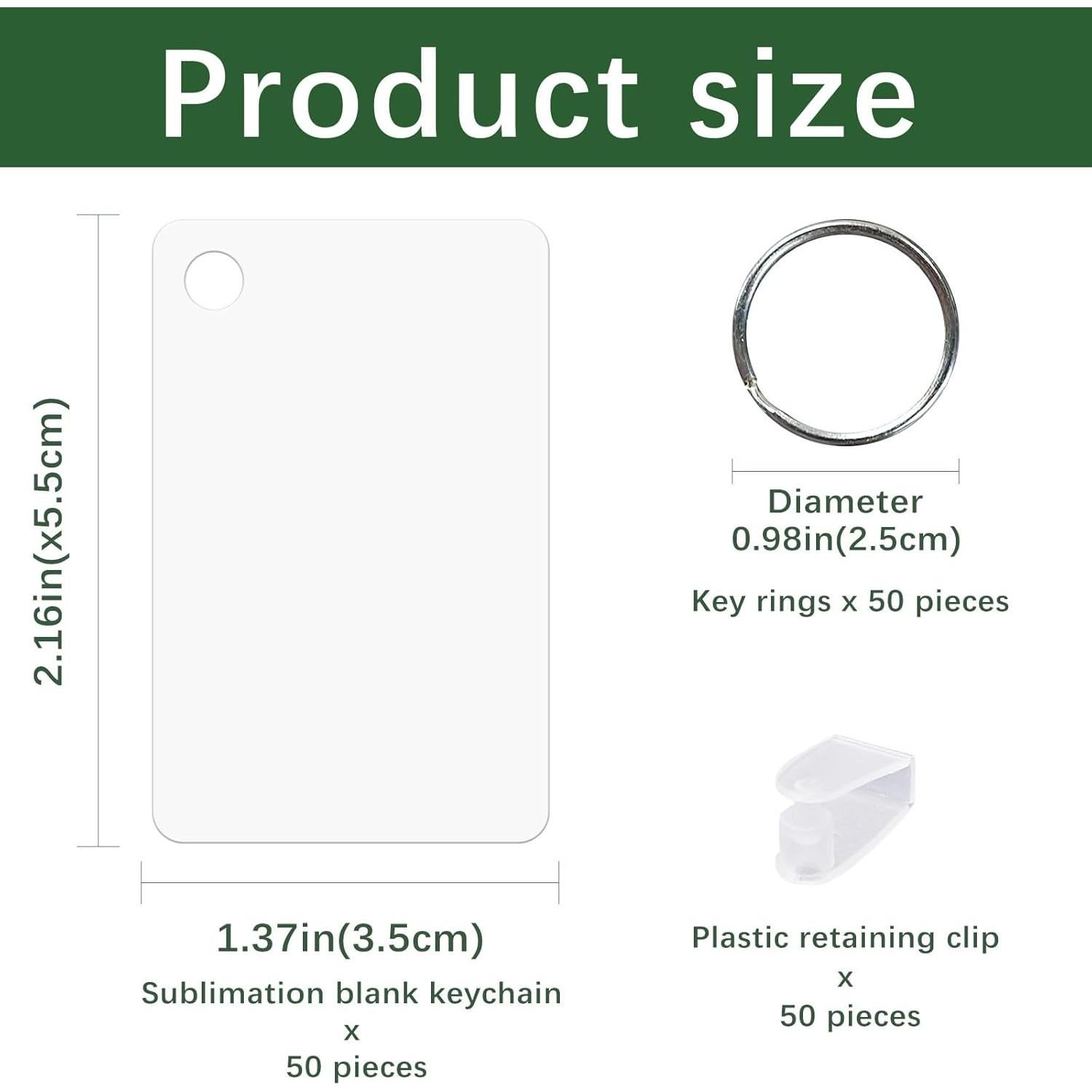 150 Piezas Llavero de Sublimación Doble Cara GEKIXUTP