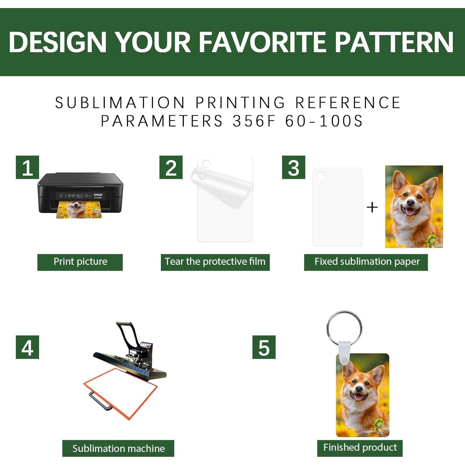 150 Piezas Llavero de Sublimación Doble Cara GEKIXUTP