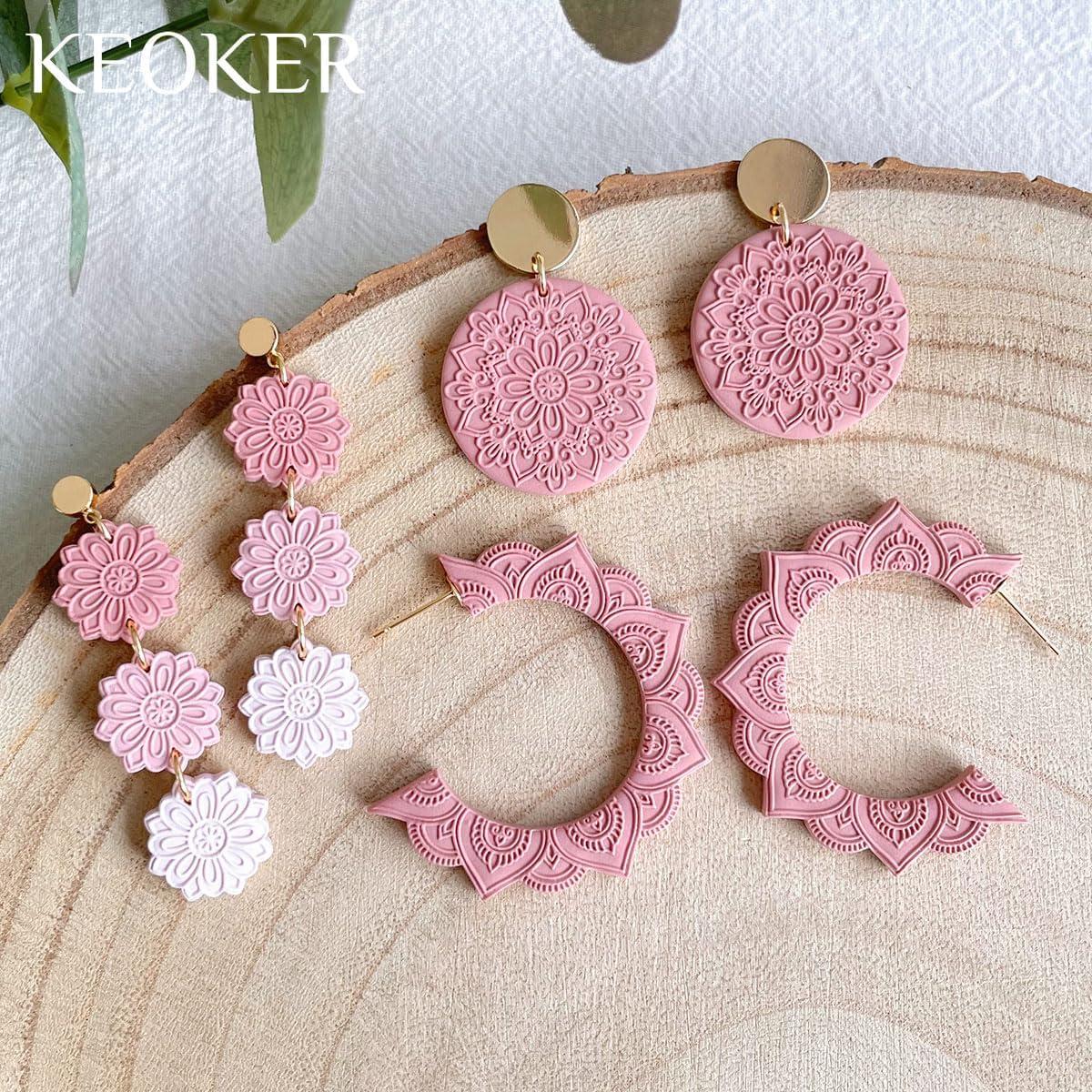 Cortadores de Arcilla de Polímero Keoker - 3 Piezas + Hoja Textura