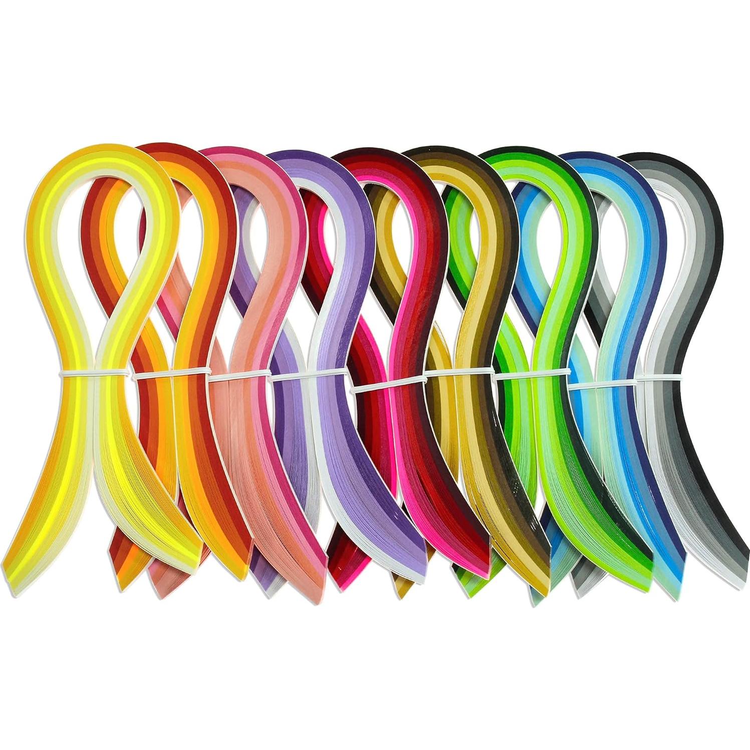 Zorfeter 9 Sets Multi-Color Quilling Paper Strips Kits 900 Strips 42 Colors, 3mm Width, 15" Length