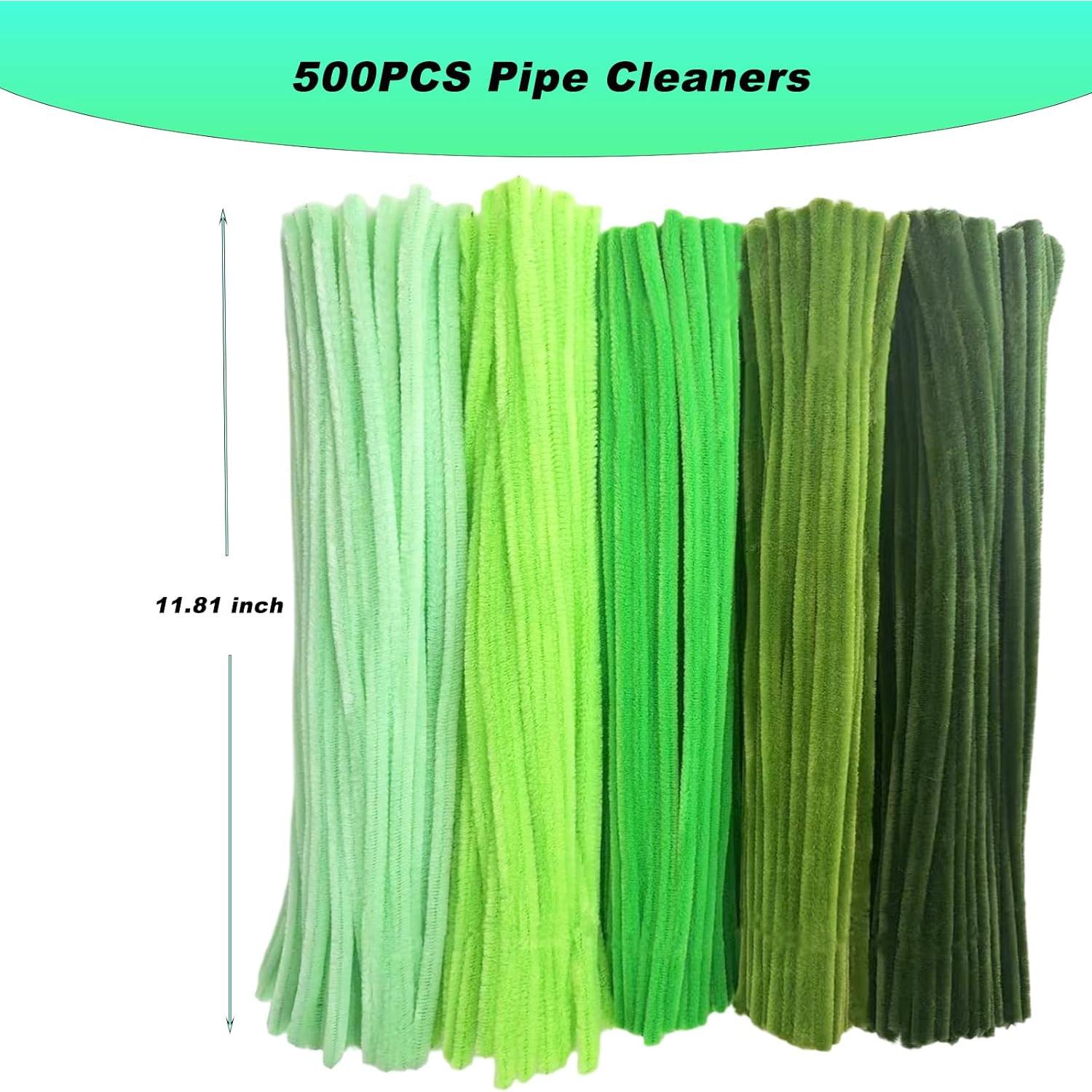 500 Limpiapipas Verdes Chenille 30.48 cm para Manualidades