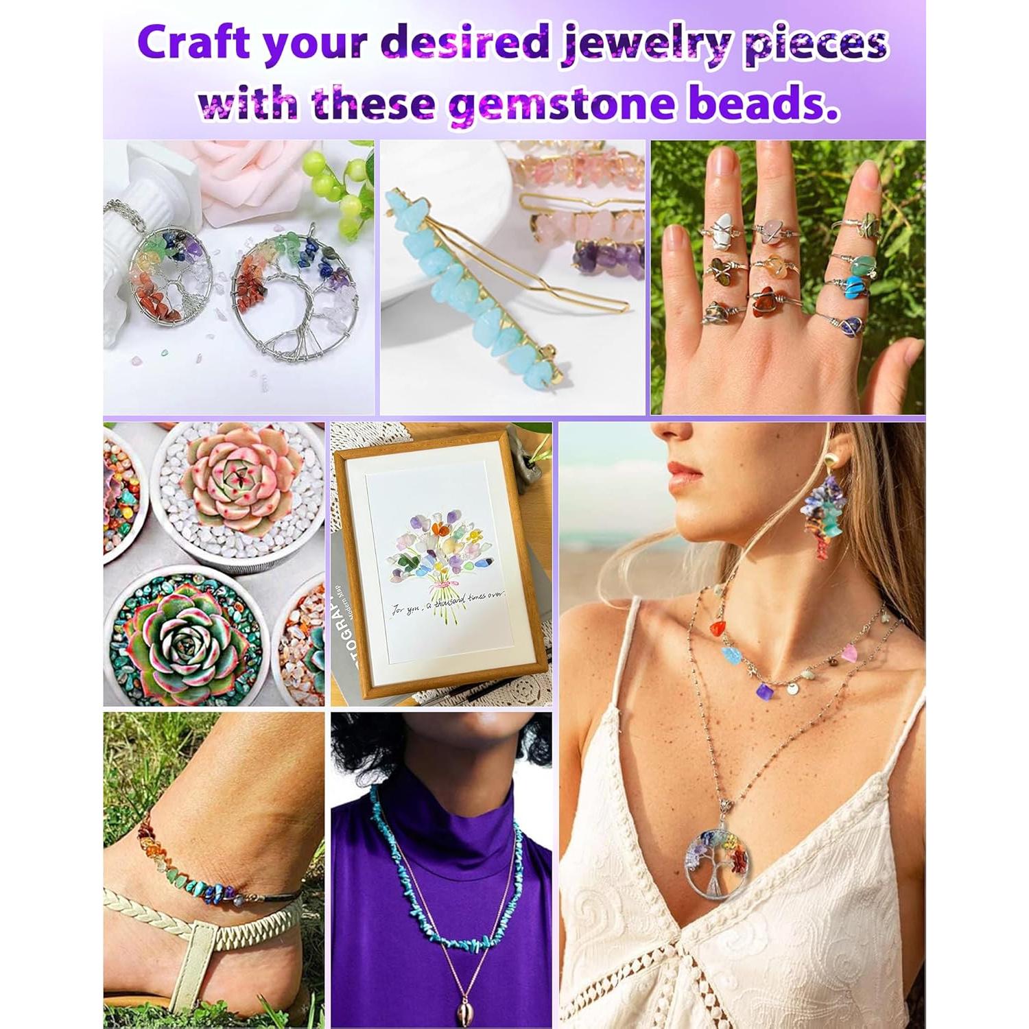 Kit de Hacer Joyería FIVEIZERO 600 Perlas de Piedra Natural 5-8mm