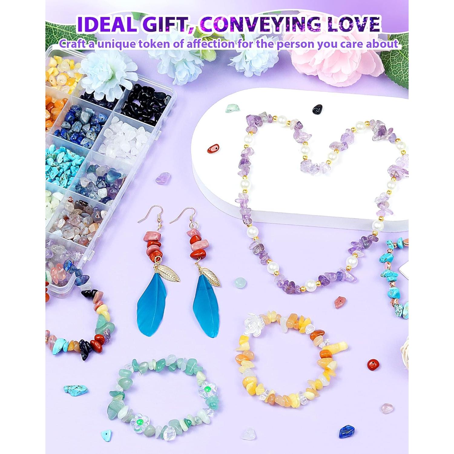 Kit de Hacer Joyería FIVEIZERO 600 Perlas de Piedra Natural 5-8mm