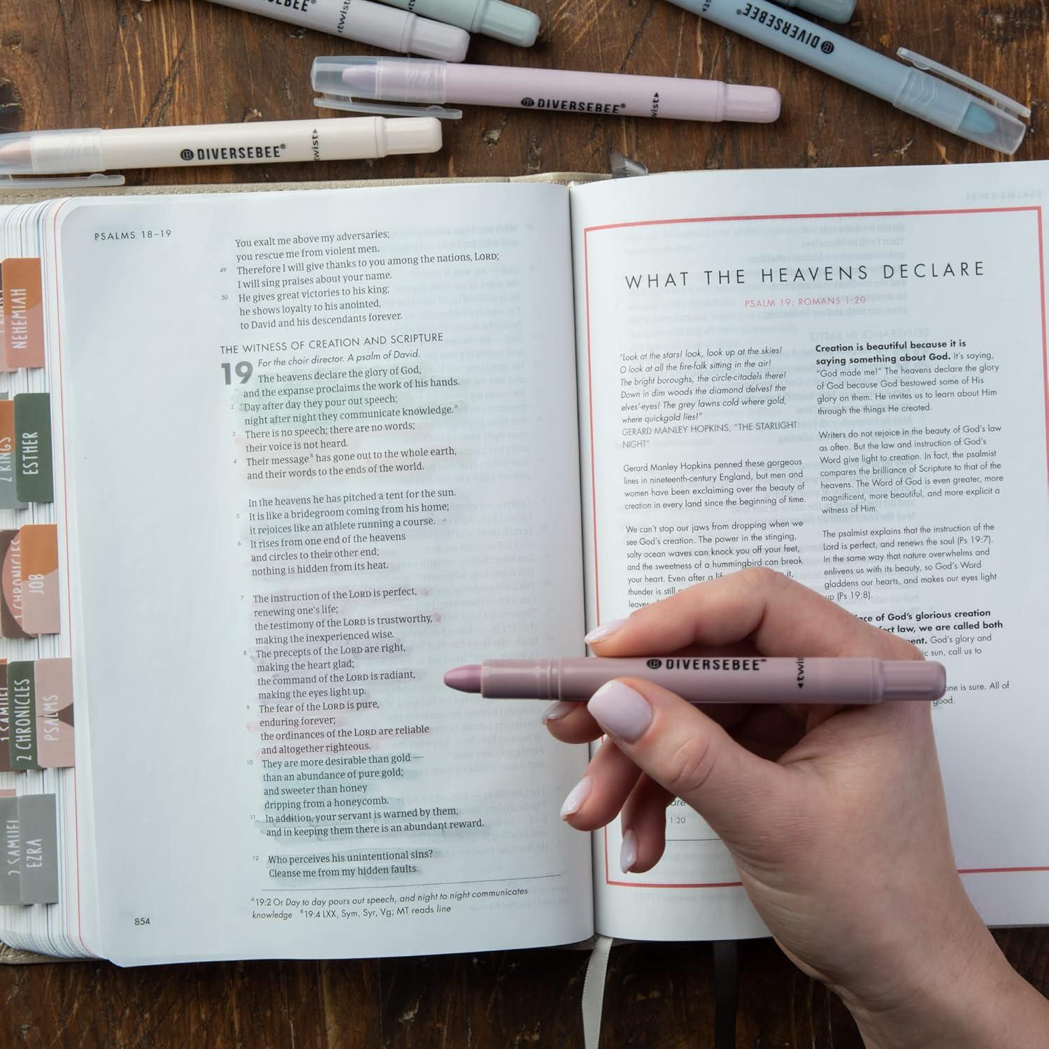 Marcadores de Gel DiverseBee para Biblia Sin Sangrado - 8 Colores