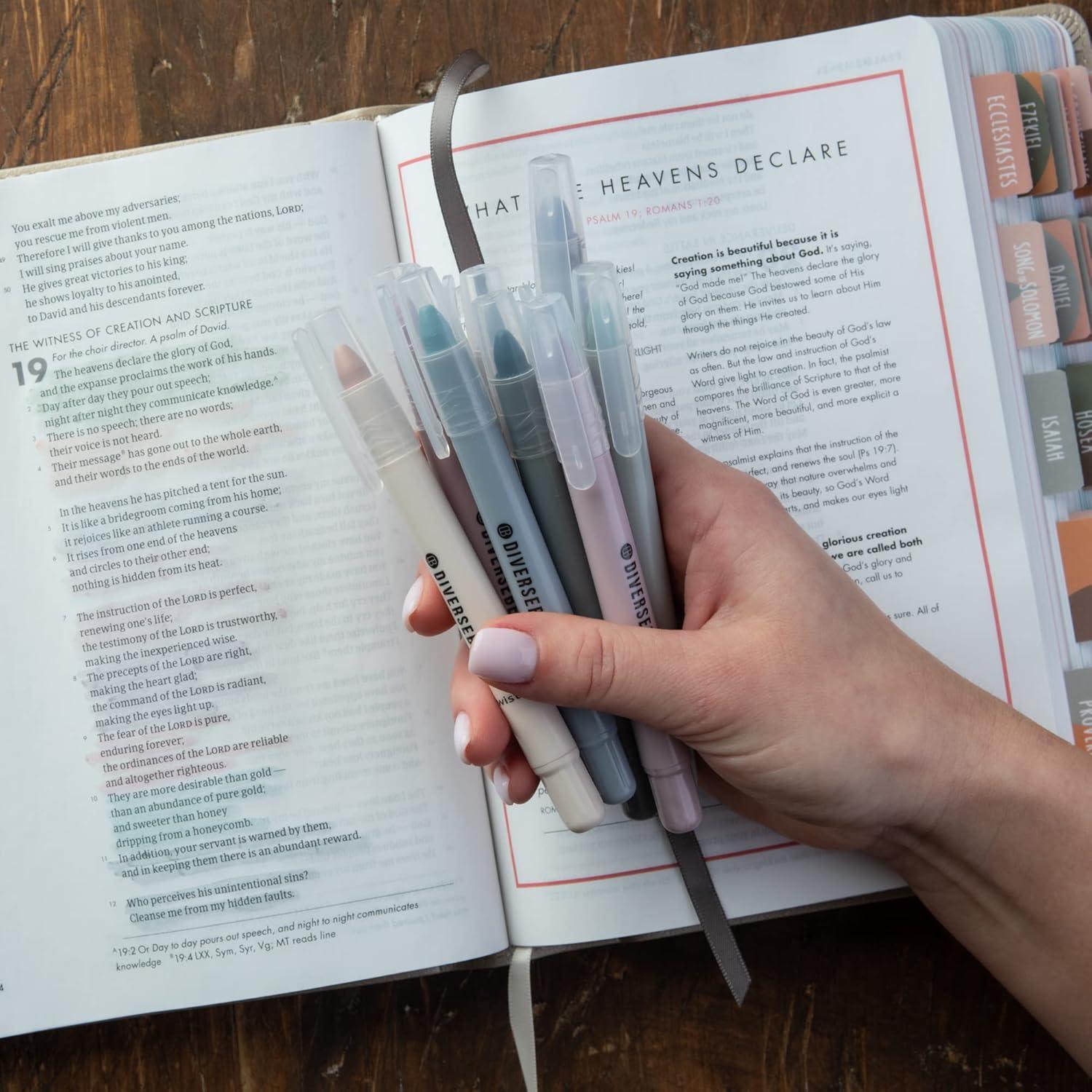 Marcadores de Gel DiverseBee para Biblia Sin Sangrado - 8 Colores